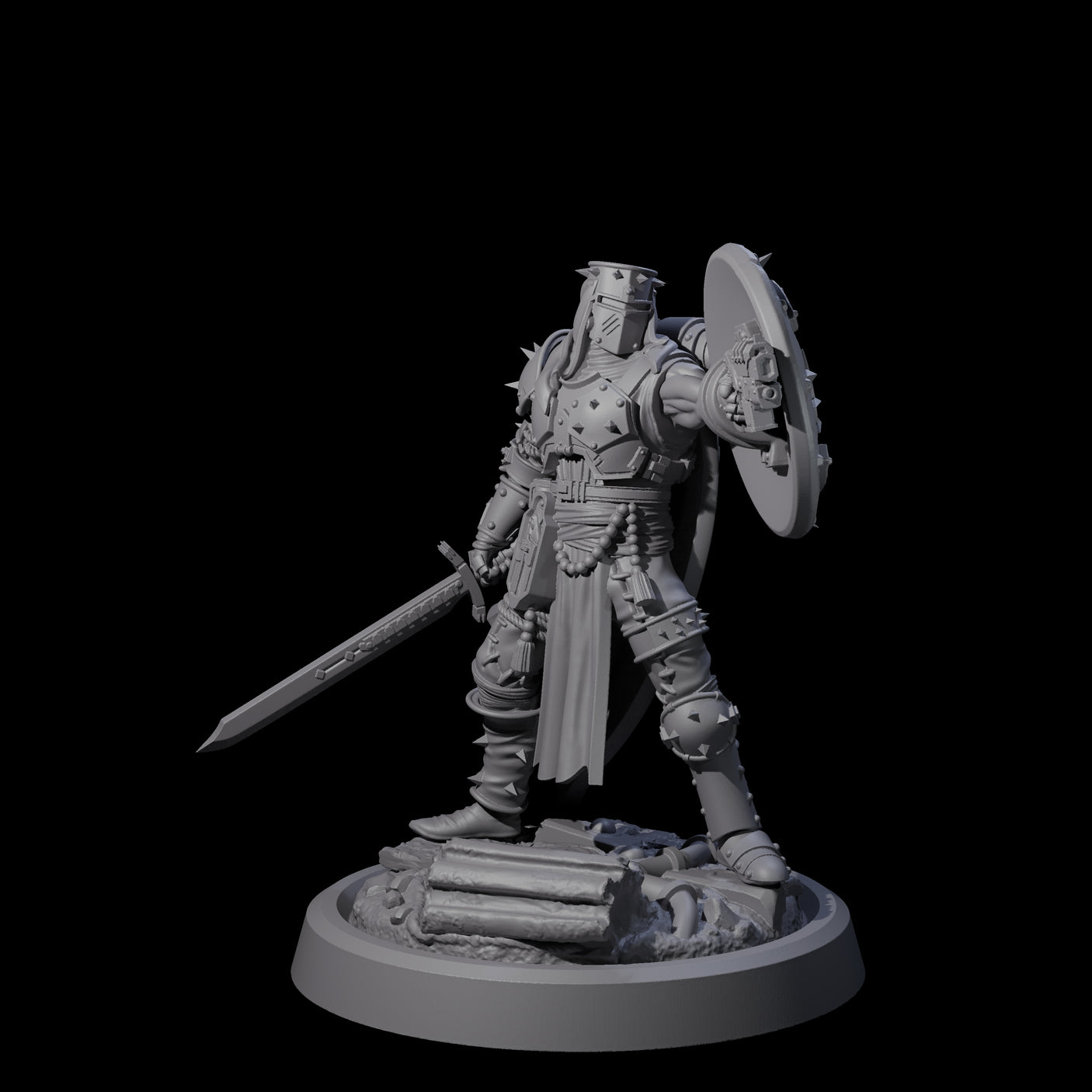 Zealous Human Crusader B Miniature for Dungeons and Dragons, Pathfinder or other TTRPGs