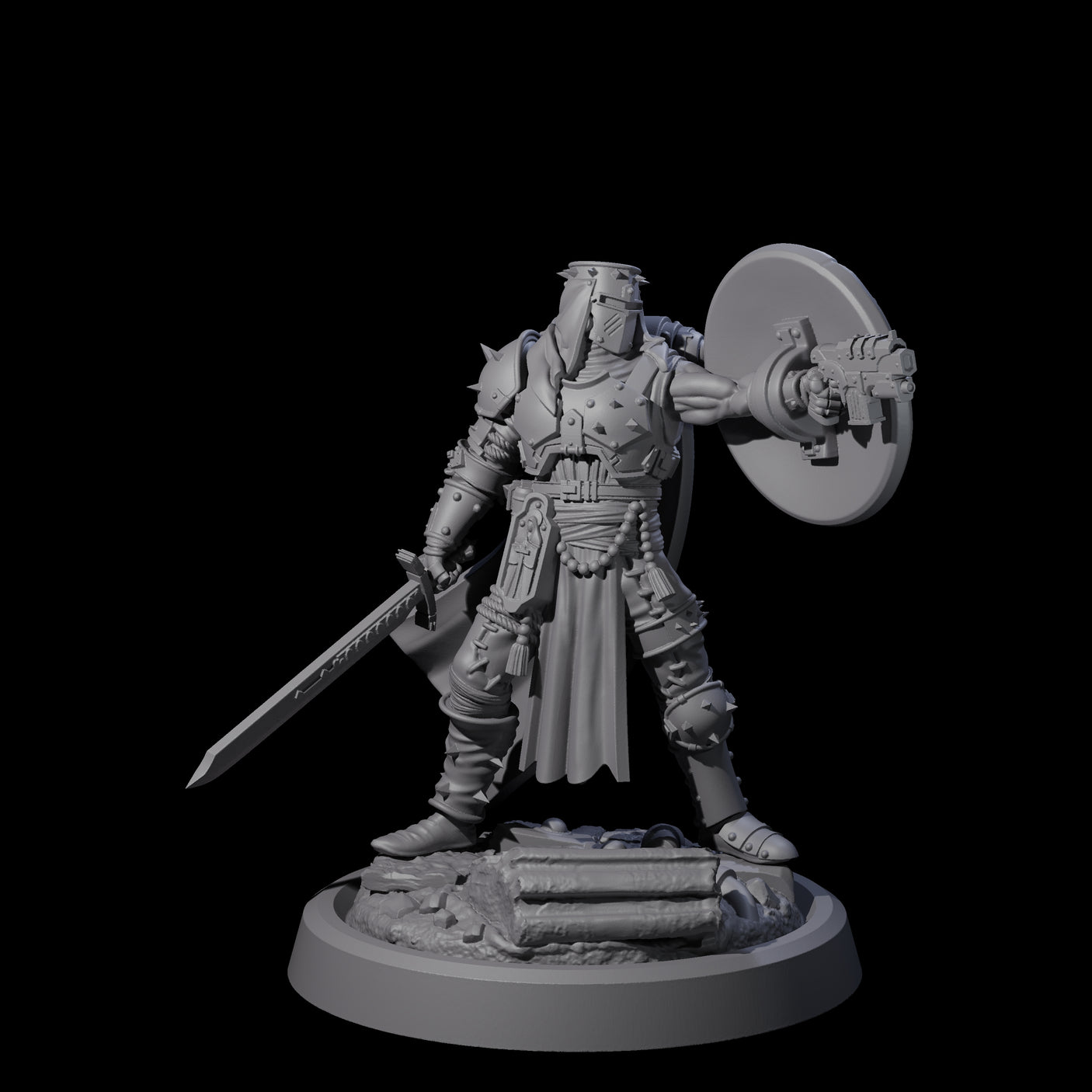 Zealous Human Crusader B Miniature for Dungeons and Dragons, Pathfinder or other TTRPGs