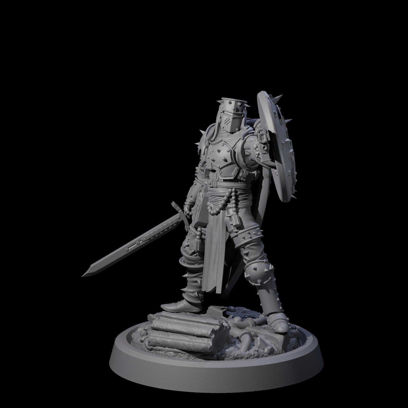 Zealous Human Crusader B Miniature for Dungeons and Dragons, Pathfinder or other TTRPGs