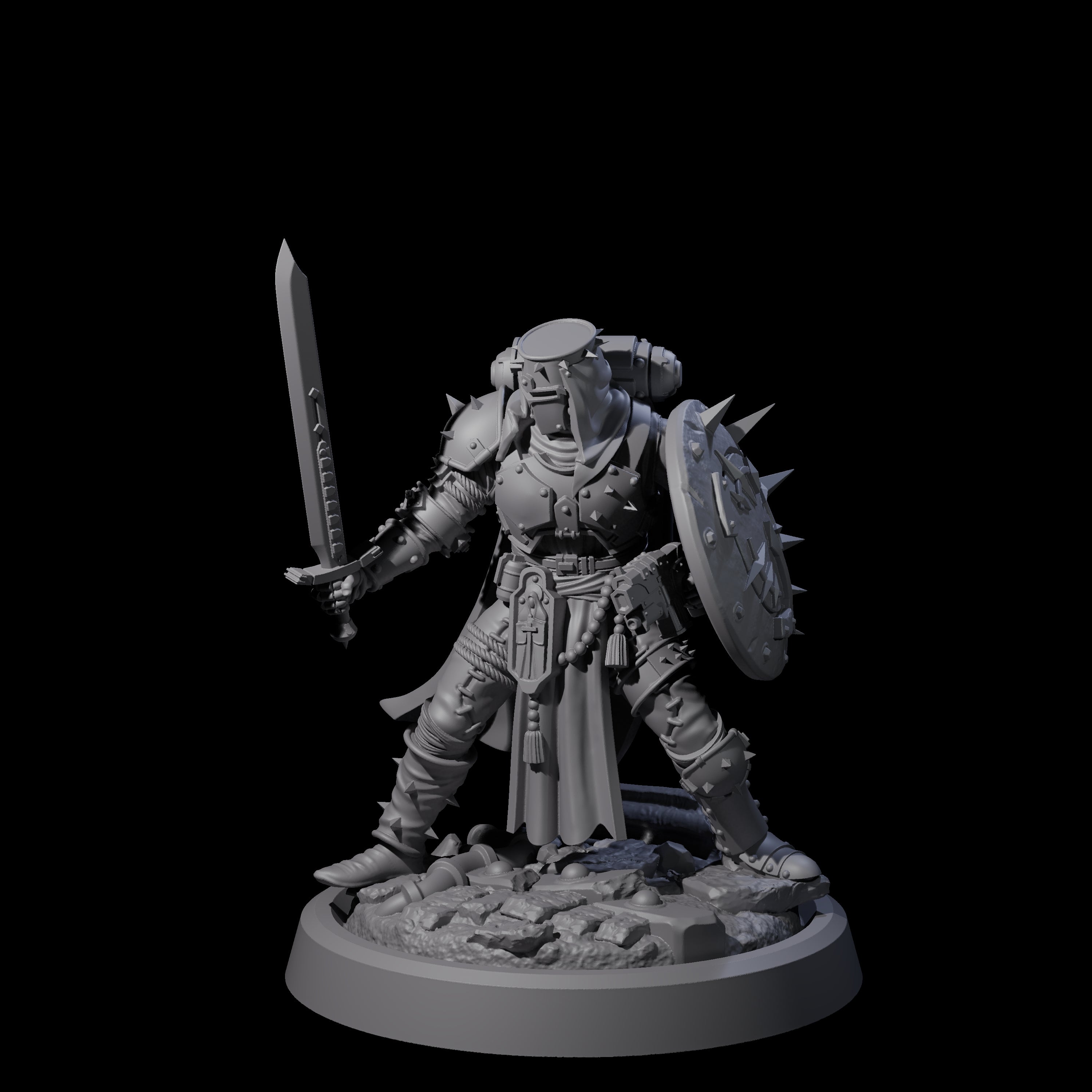Zealous Human Crusader D Miniature for Dungeons and Dragons, Pathfinder or other TTRPGs