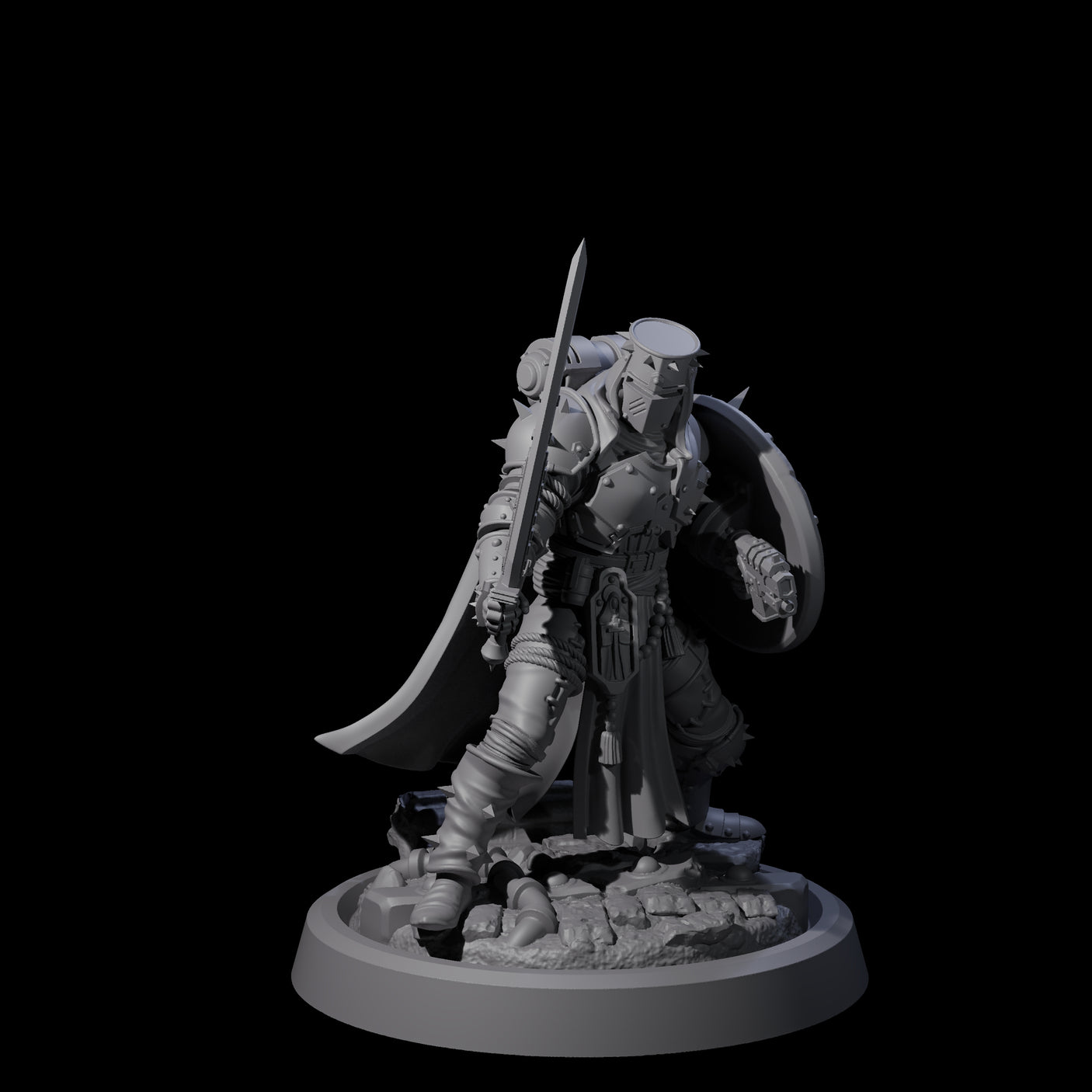 Zealous Human Crusader D Miniature for Dungeons and Dragons, Pathfinder or other TTRPGs