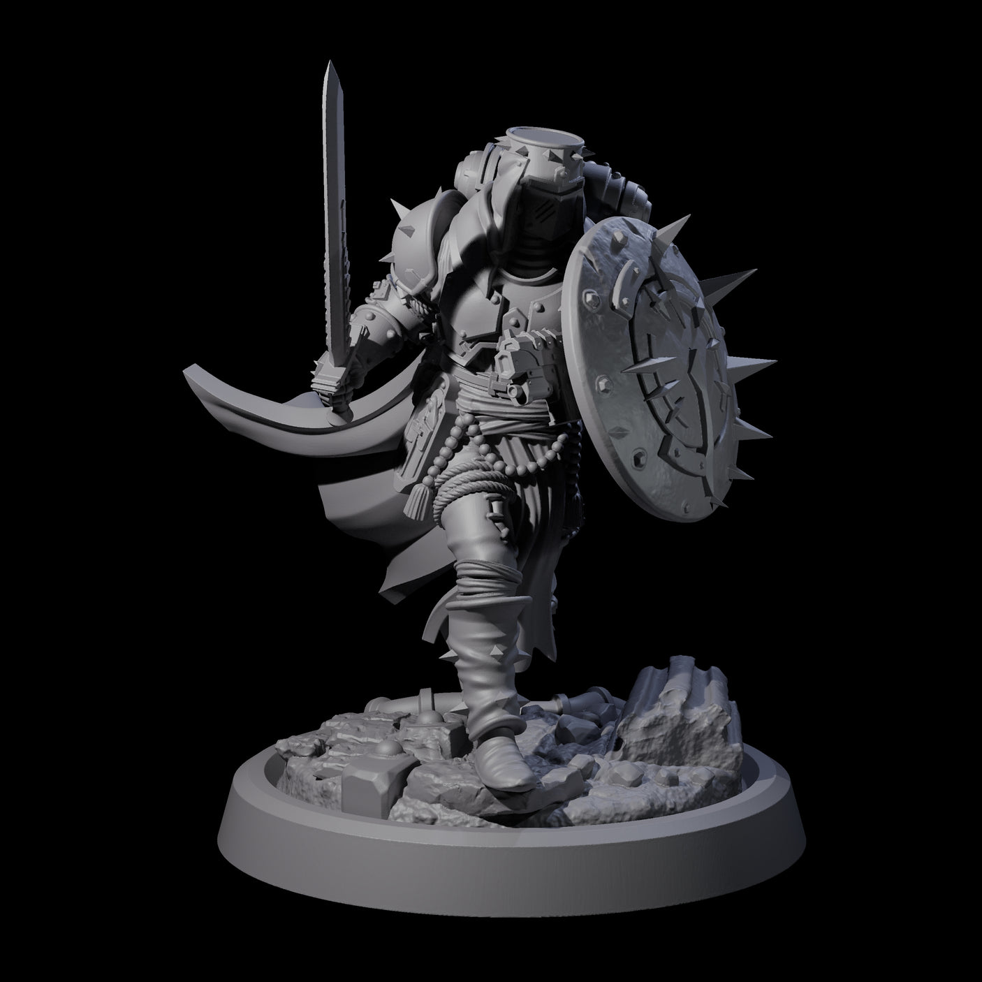 Zealous Human Crusaders Miniature for Dungeons and Dragons, Pathfinder or other TTRPGs