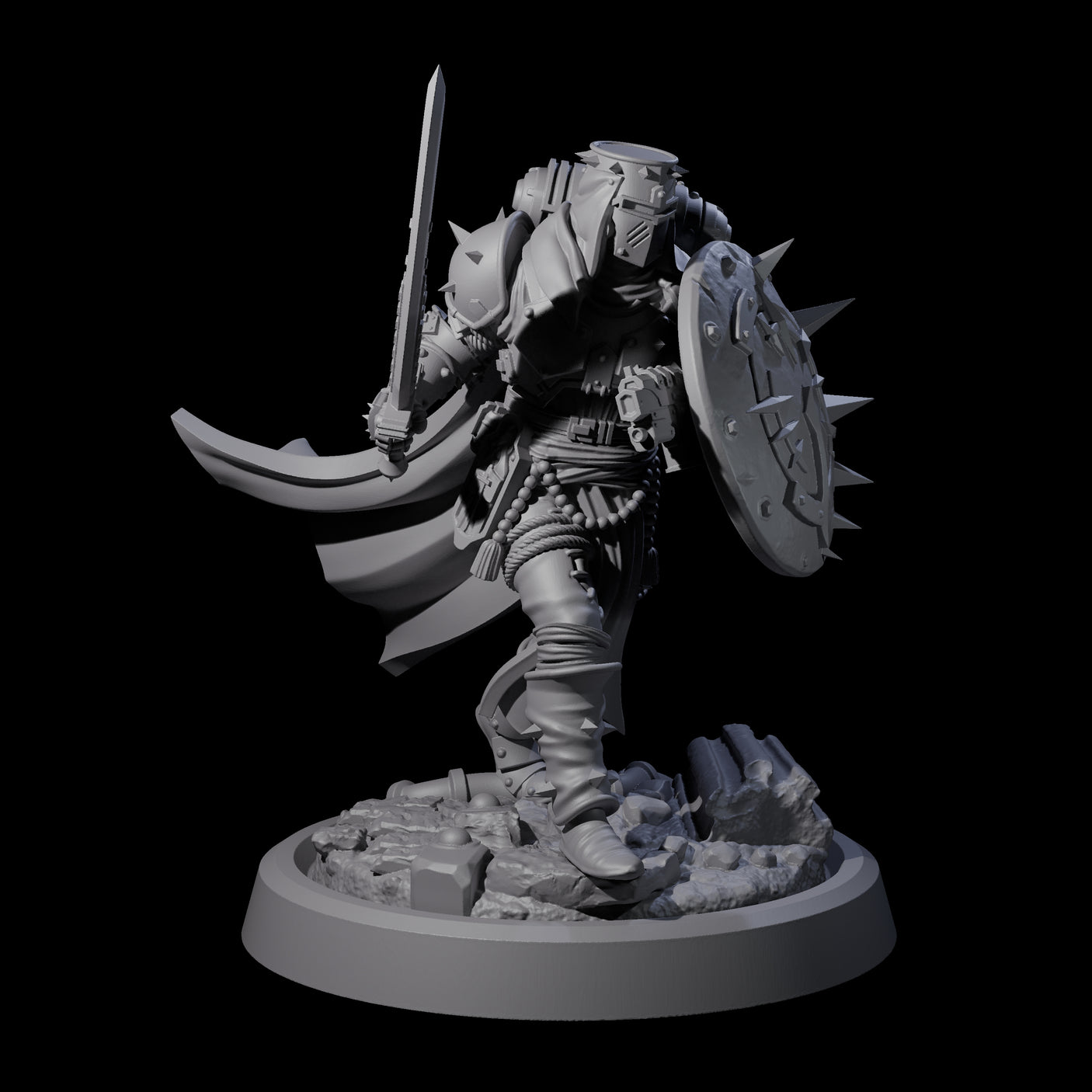 Zealous Human Crusaders Miniature for Dungeons and Dragons, Pathfinder or other TTRPGs