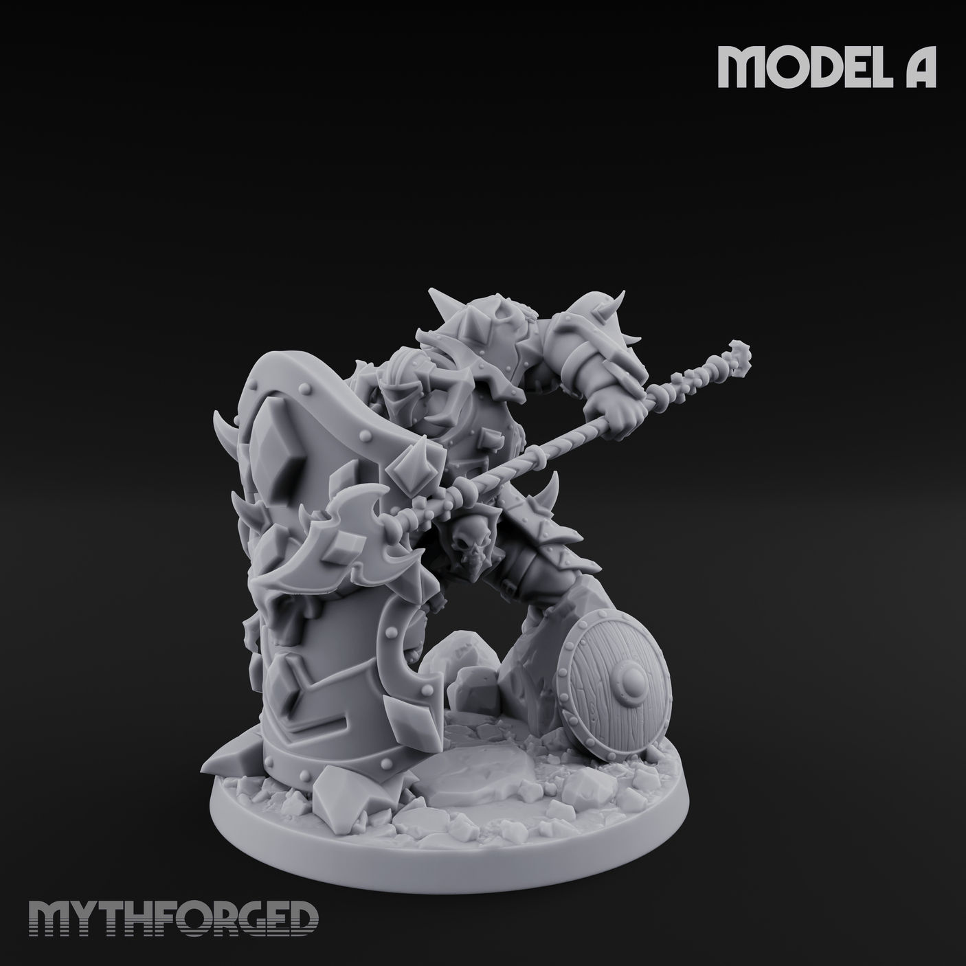 Heavy Shielded Demon Warriors Miniature for Dungeons and Dragons, Pathfinder or other TTRPGs