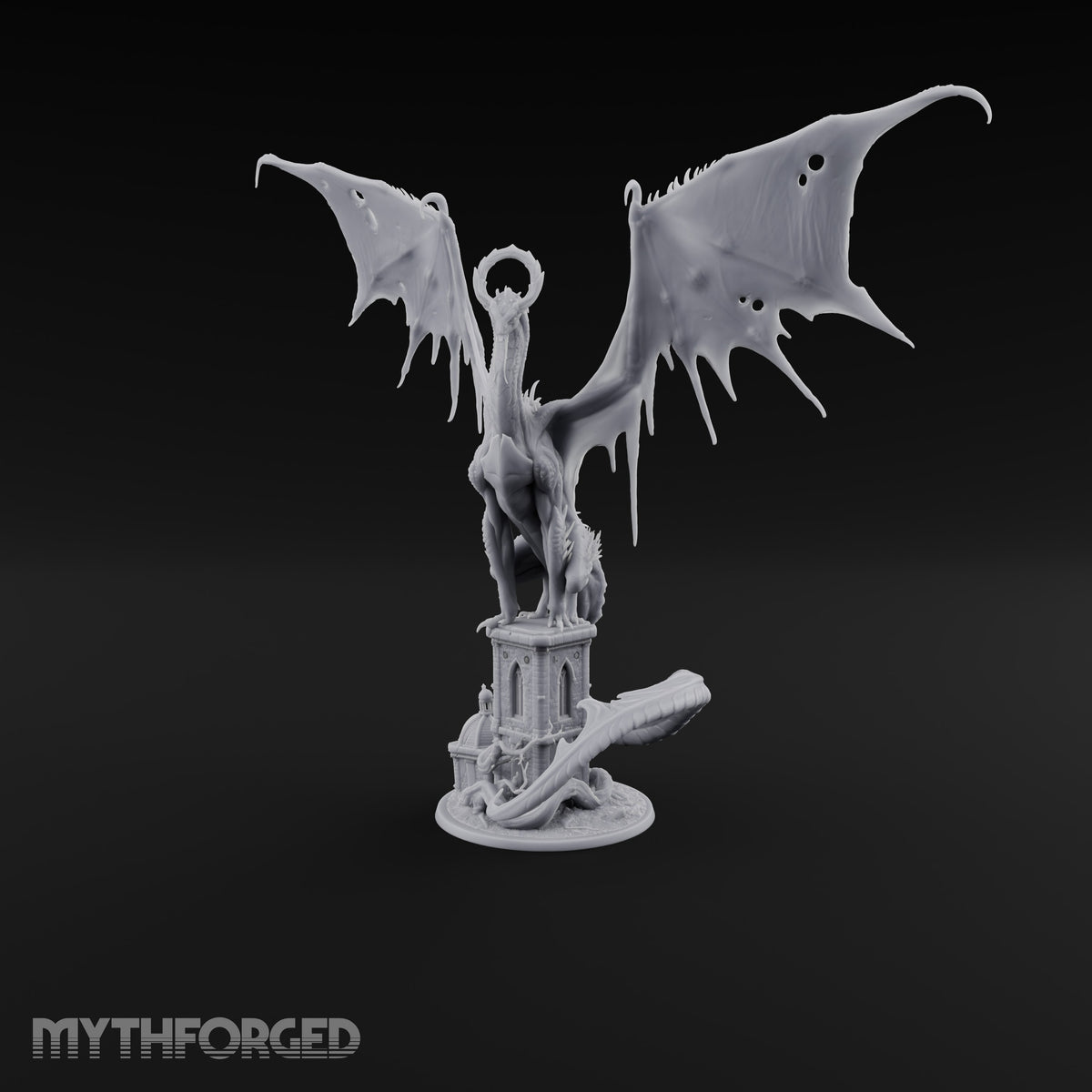 Halo Effect Spirit Dragon on Ruined Tower