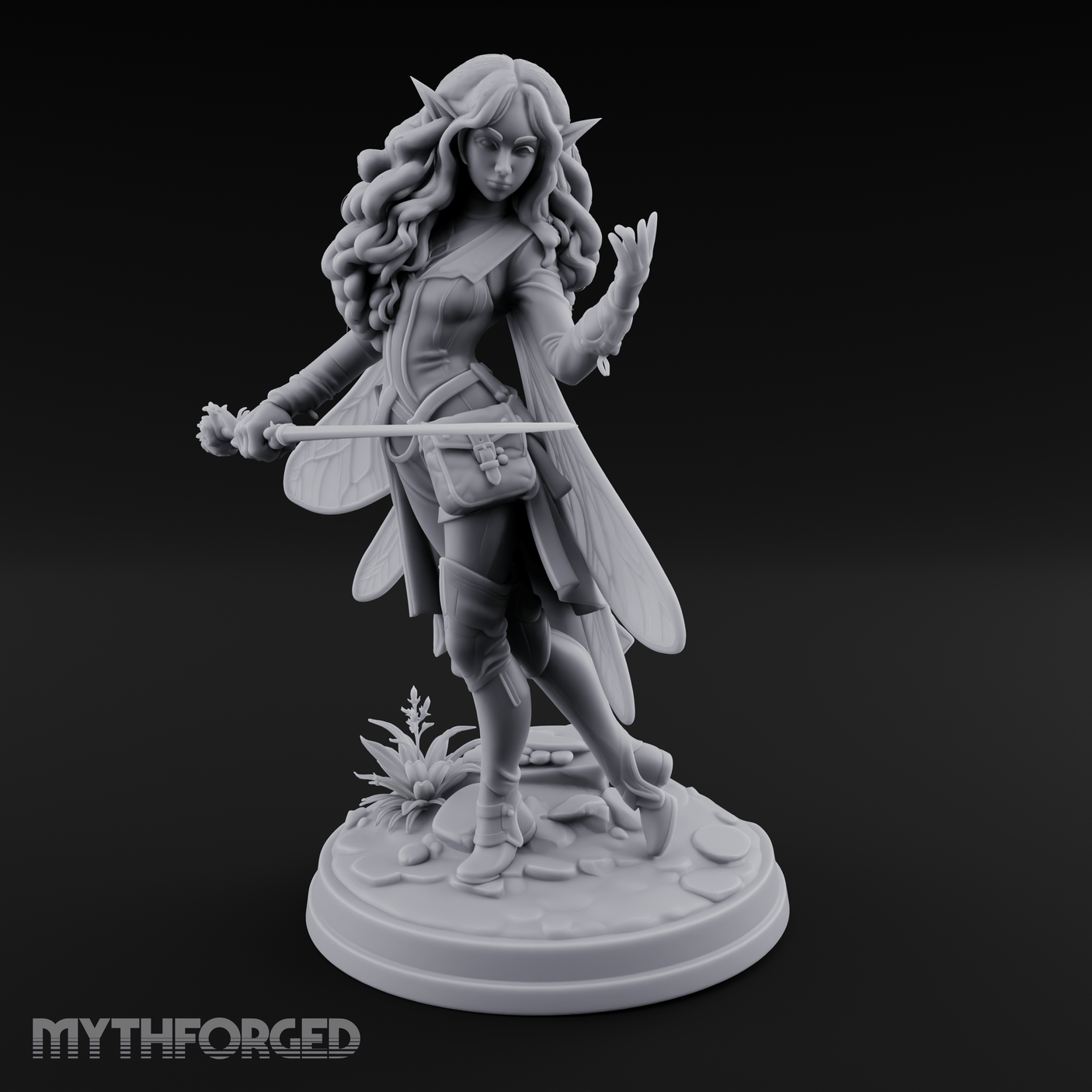 Hair Flowing Confident Elf Rogue Miniature for Dungeons and Dragons, Pathfinder or other TTRPGs
