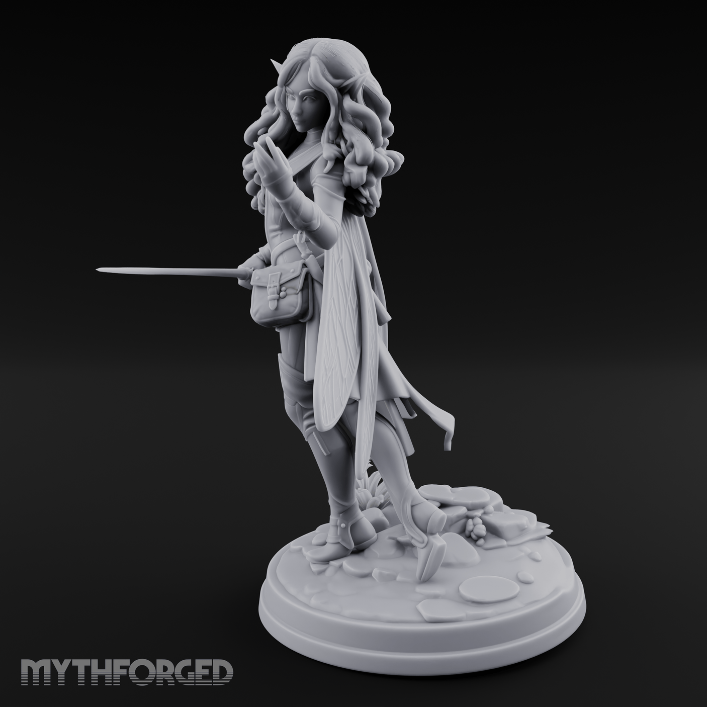 Hair Flowing Confident Elf Rogue Miniature for Dungeons and Dragons, Pathfinder or other TTRPGs