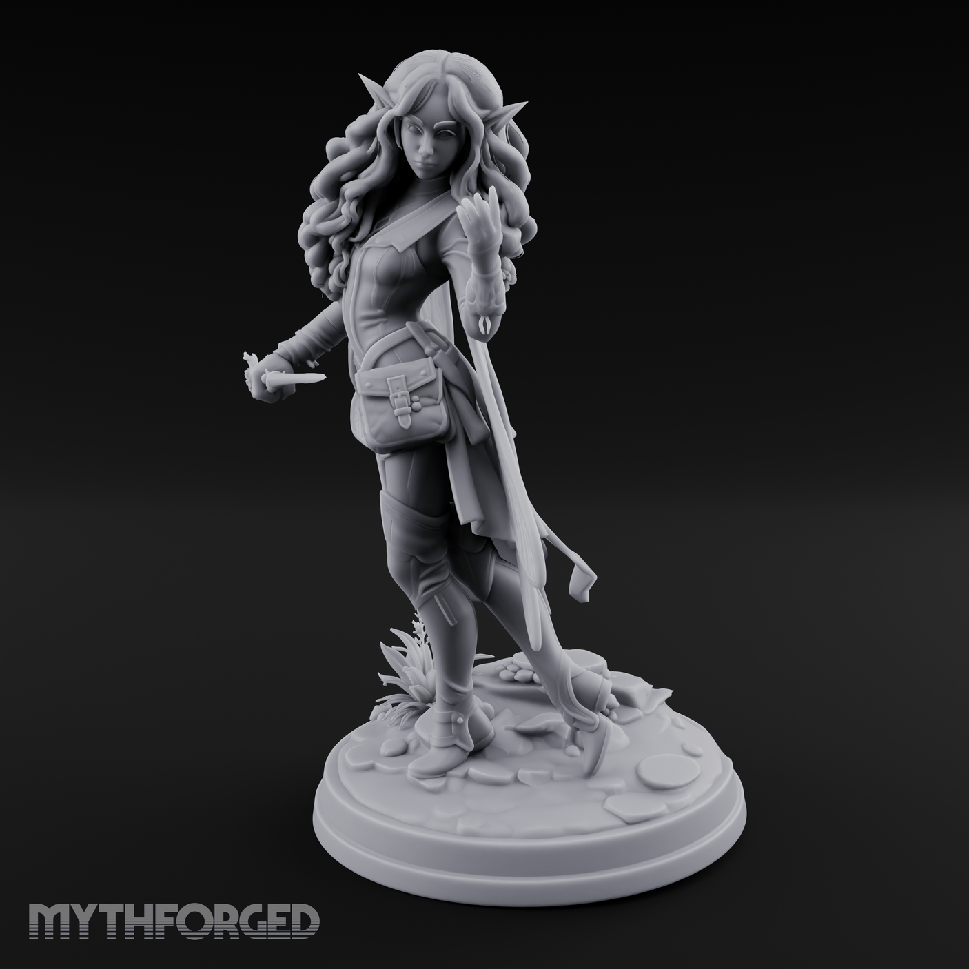 Hair Flowing Confident Elf Rogue Miniature for Dungeons and Dragons, Pathfinder or other TTRPGs