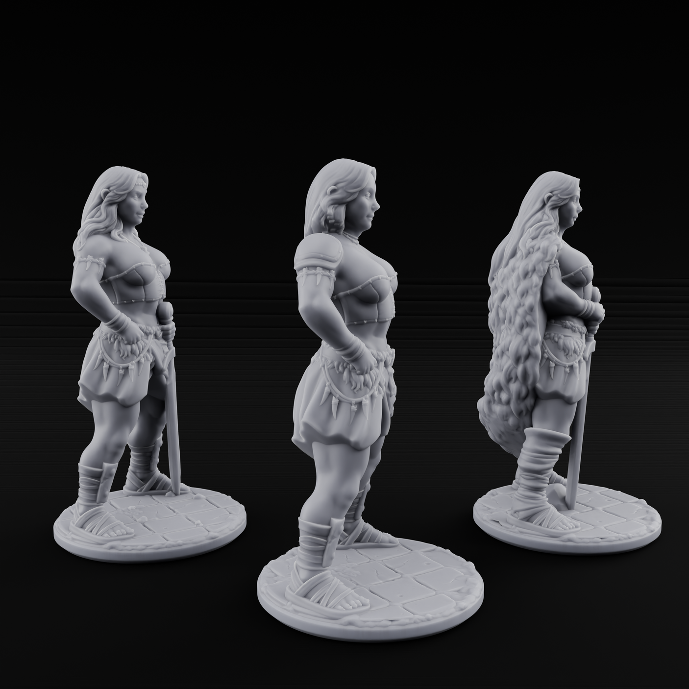 Hands On Hips Human Fighters Miniature for Dungeons and Dragons, Pathfinder or other TTRPGs