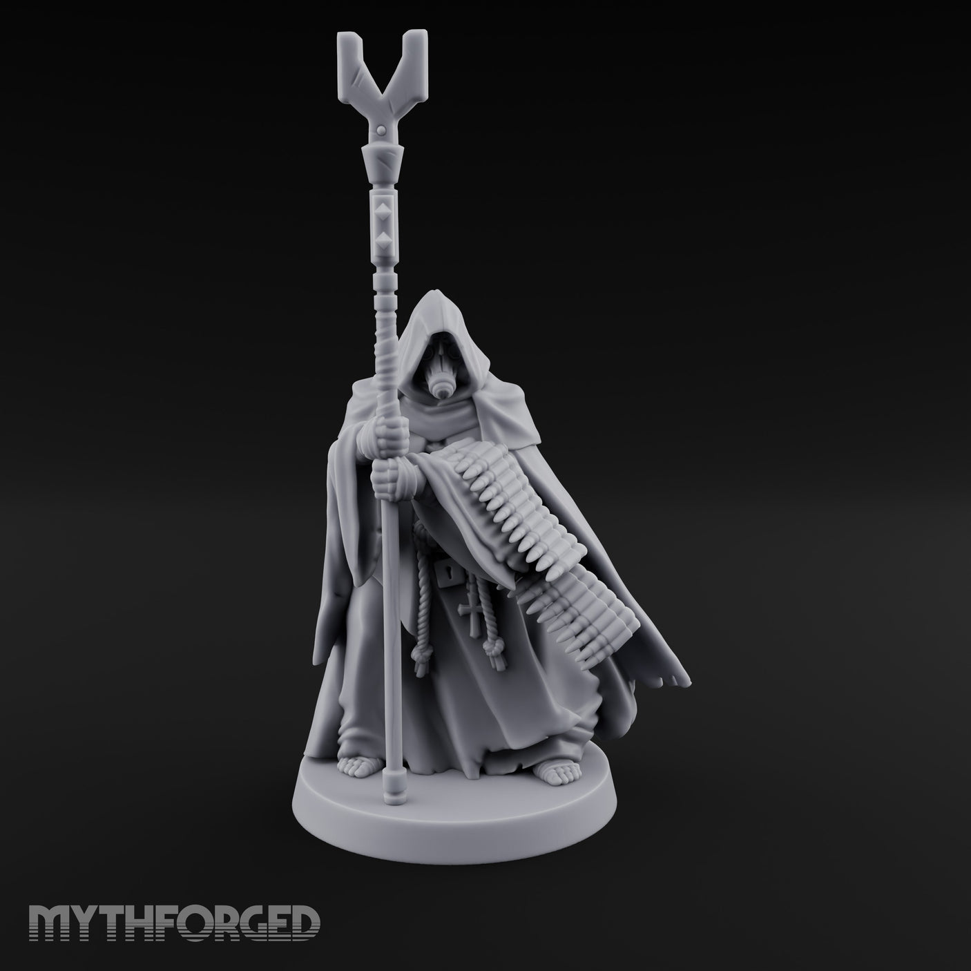 Ammo Draped Fork Staff Gripping Human Monk gallery 18
