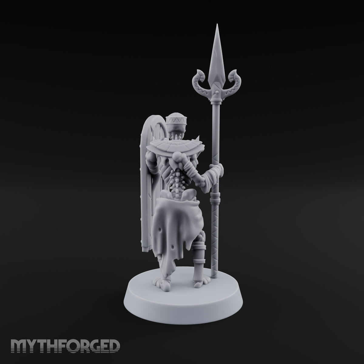 Dust and Sandstone Silence Skeleton Warrior A — Spear & Shield