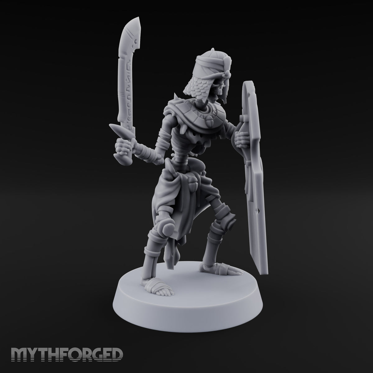 Dust and Sandstone Silence Skeleton Warrior B — Sword & Shield