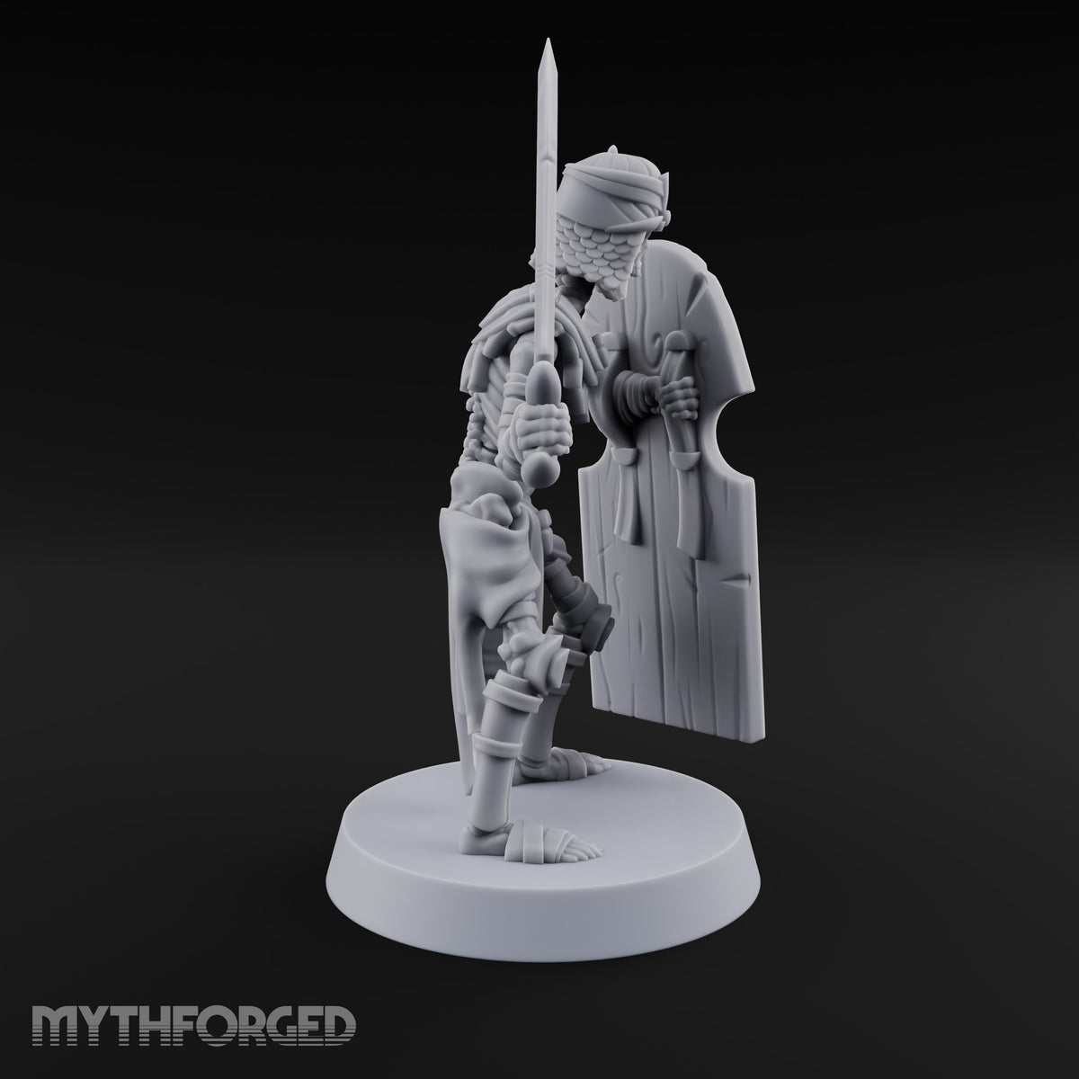 Dust and Sandstone Silence Skeleton Warrior B — Sword & Shield