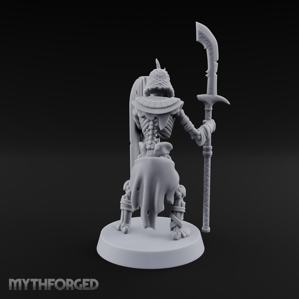 Dust and Sandstone Silence Skeleton Warrior C — Spear & Shield