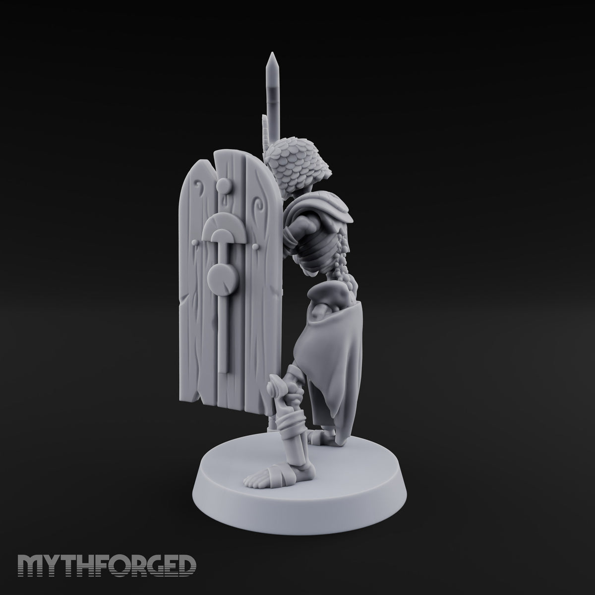 Dust and Sandstone Silence Skeleton Warrior C — Spear & Shield