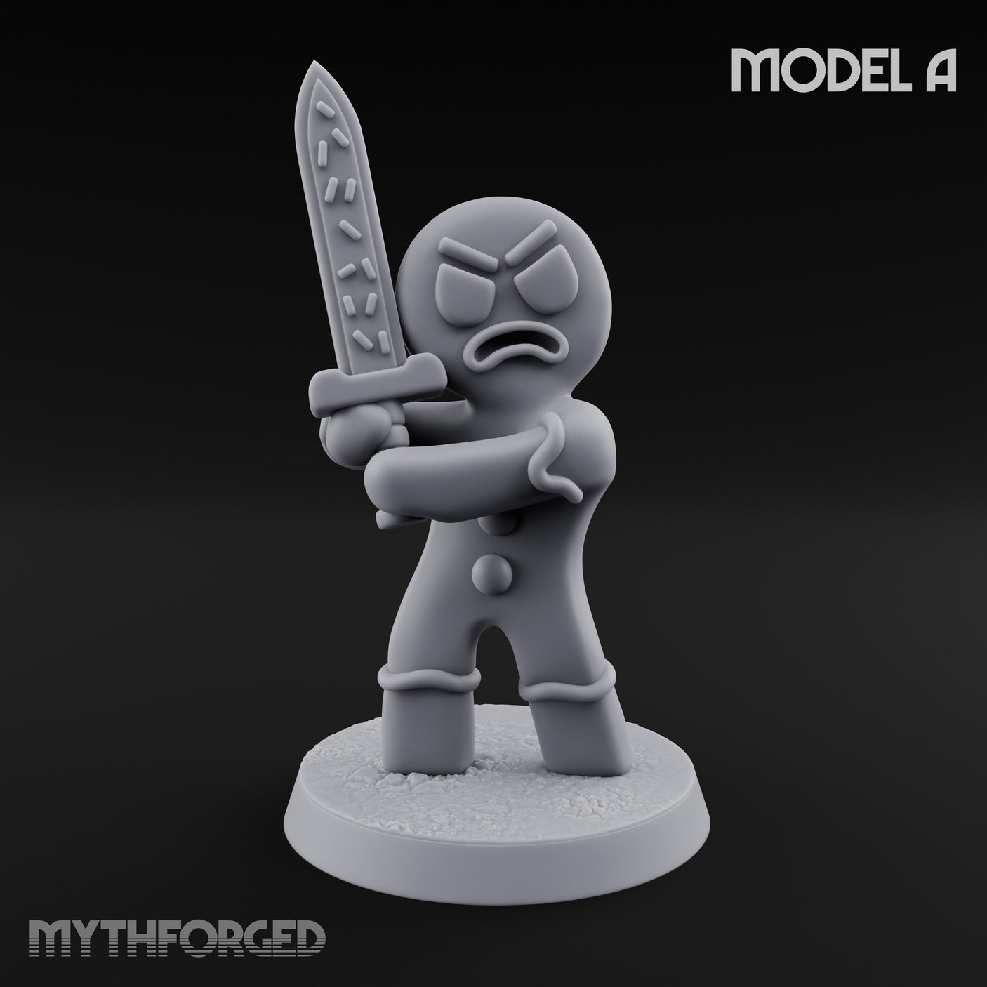 Angry Brawling Gingerbread Warrior A Miniature for Dungeons and Dragons, Pathfinder or other TTRPGs