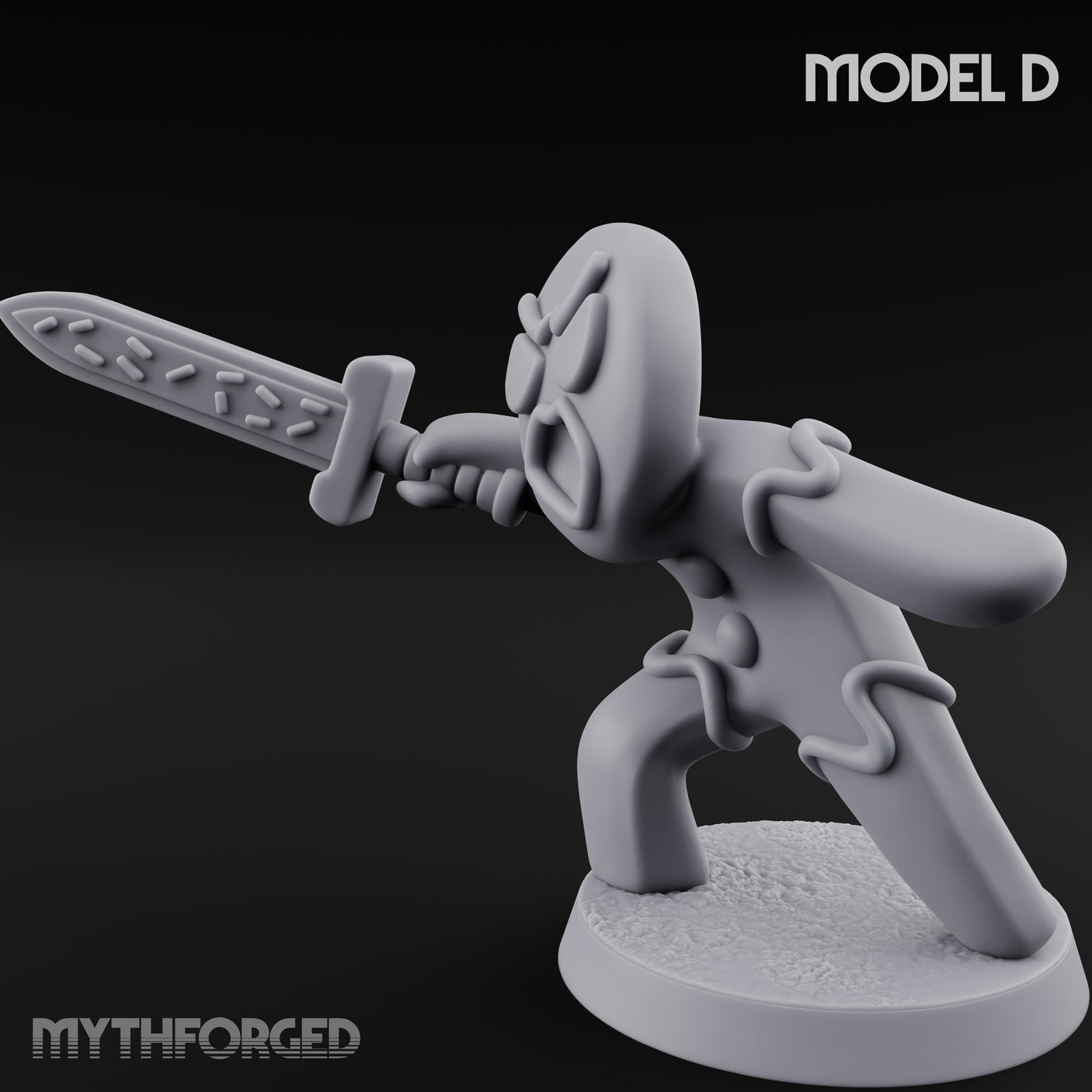 Angry Brawling Gingerbread Warrior D Miniature for Dungeons and Dragons, Pathfinder or other TTRPGs