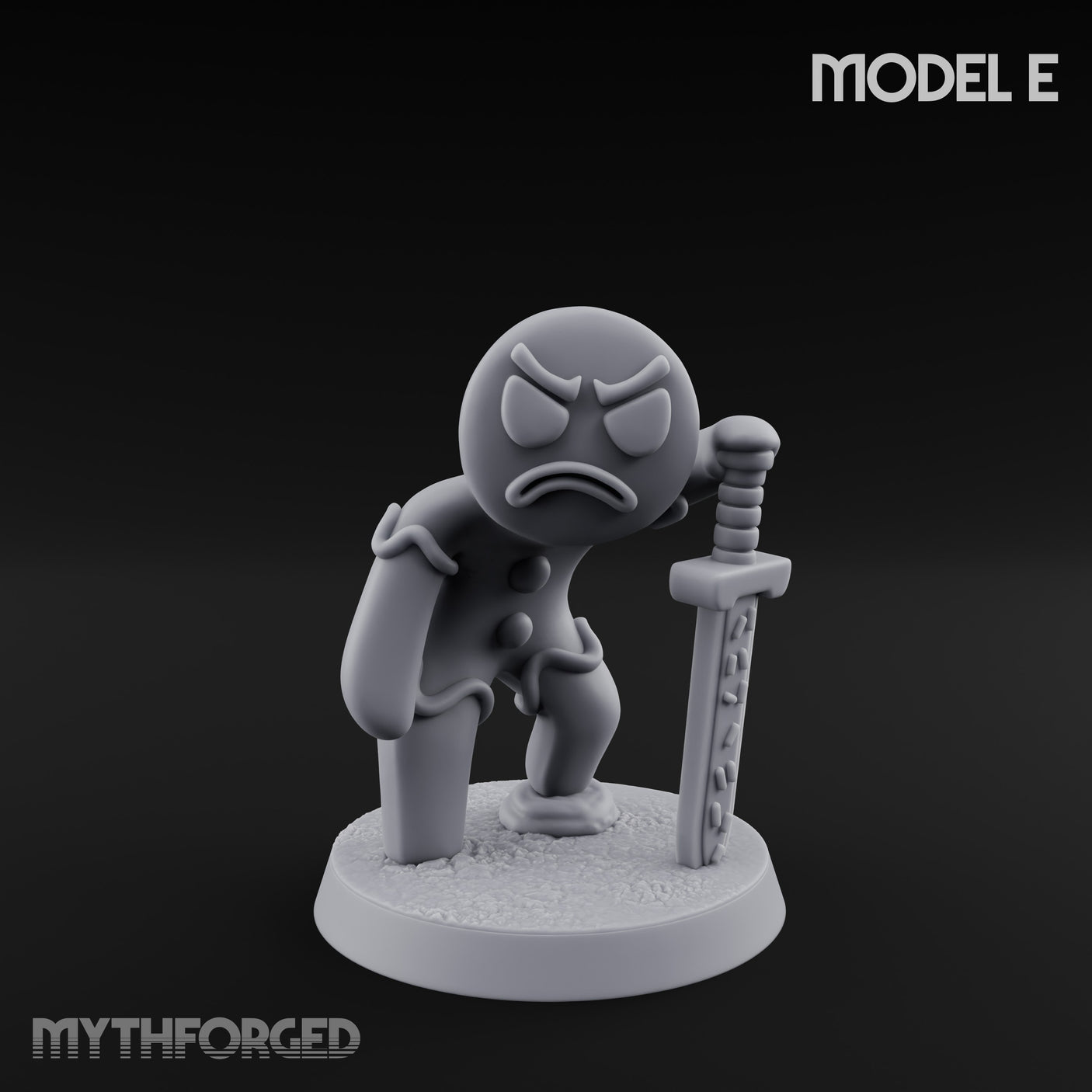 Angry Brawling Gingerbread Warrior E Miniature for Dungeons and Dragons, Pathfinder or other TTRPGs