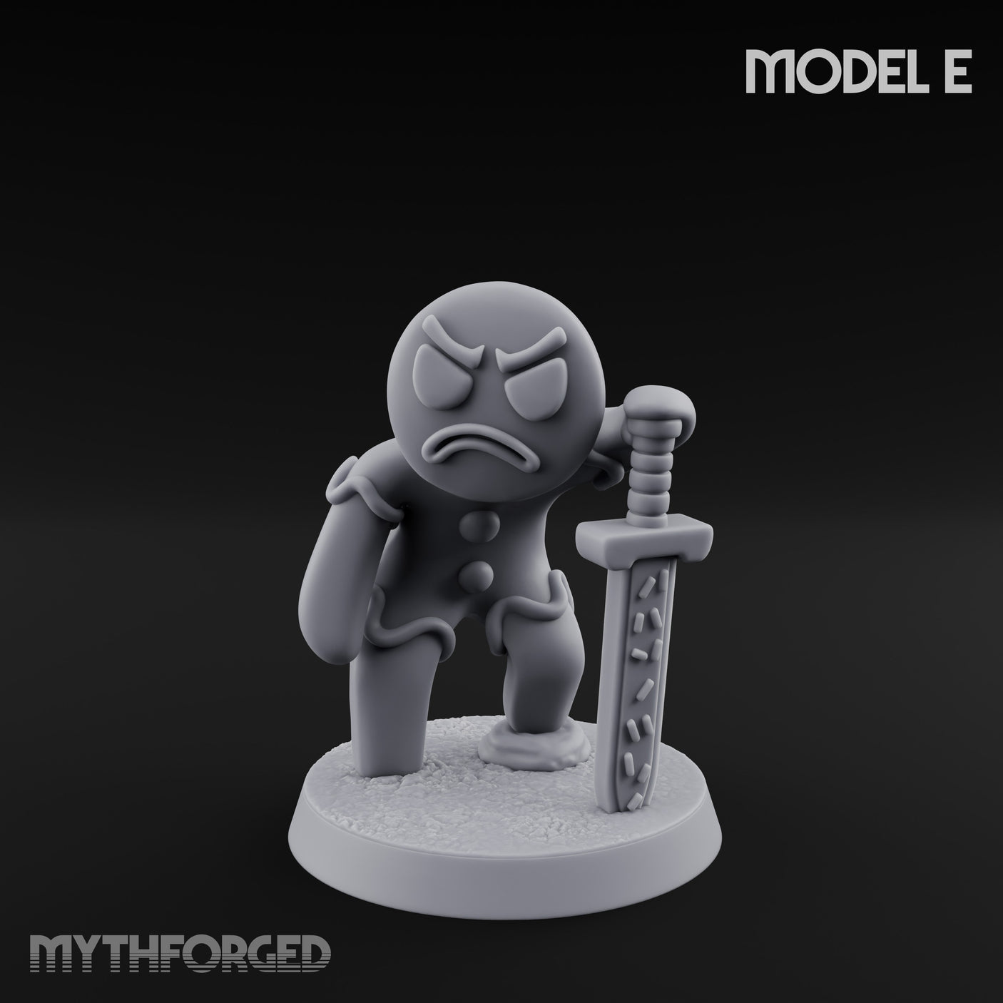 Angry Brawling Gingerbread Warrior E Miniature for Dungeons and Dragons, Pathfinder or other TTRPGs