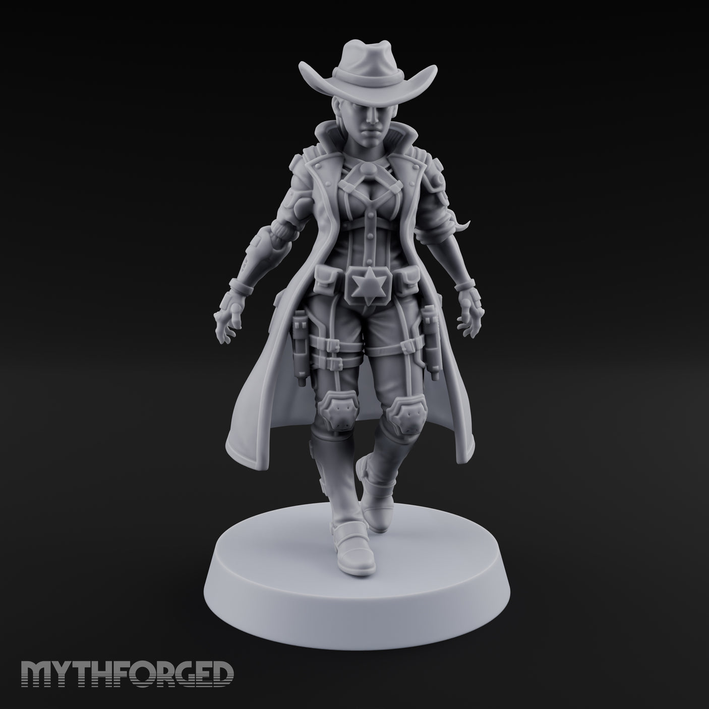 Stepping Into Town Space Sheriff Miniature for Dungeons and Dragons, Pathfinder or other TTRPGs