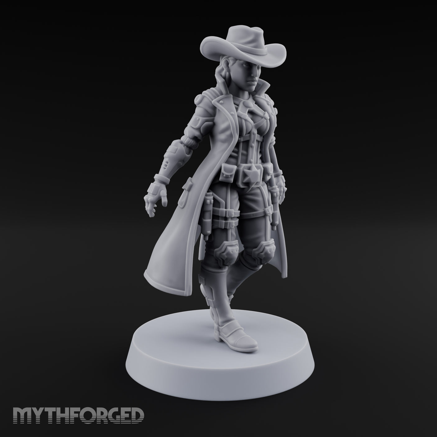 Stepping Into Town Space Sheriff Miniature for Dungeons and Dragons, Pathfinder or other TTRPGs