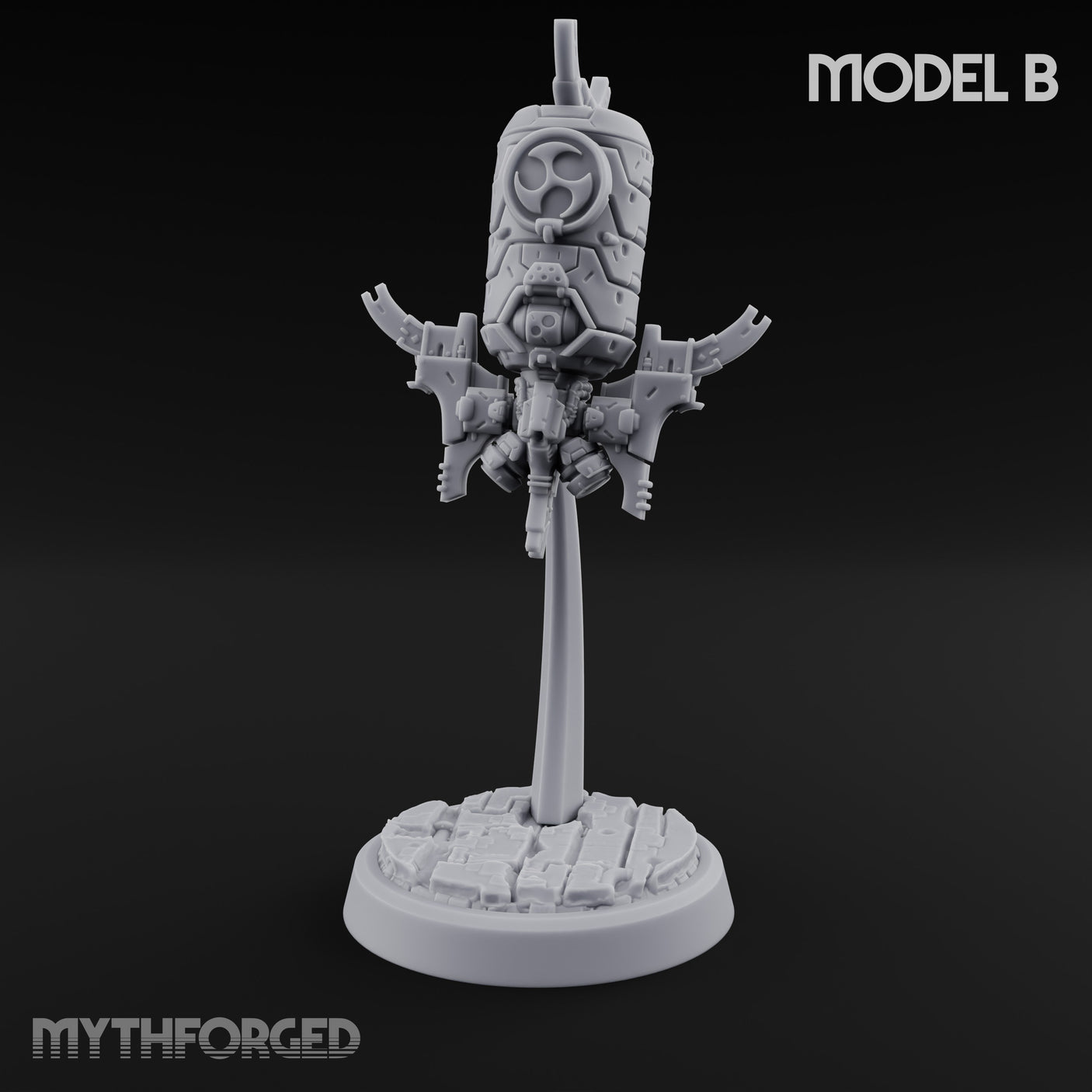 Antenna Topped Hovering Automaton Sentinel B Miniature for Dungeons and Dragons, Pathfinder or other TTRPGs