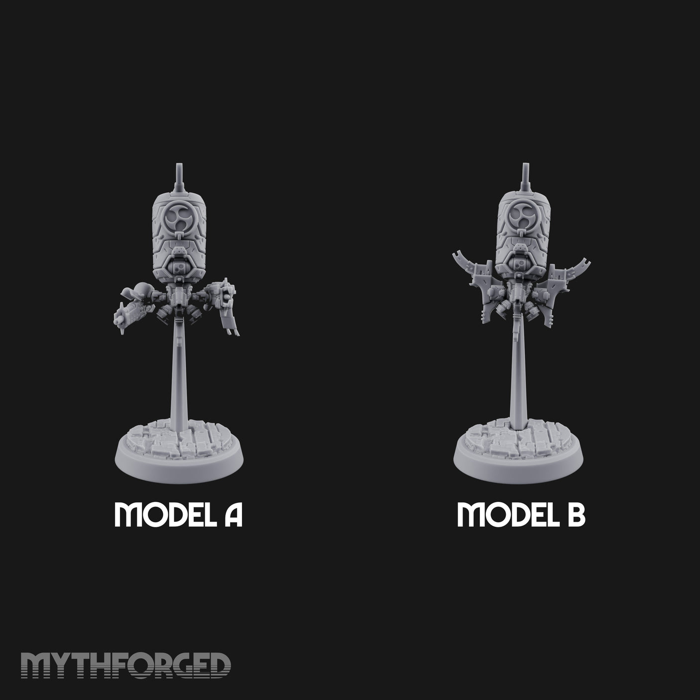 Antenna Topped Hovering Automaton Sentinels Miniature for Dungeons and Dragons, Pathfinder or other TTRPGs