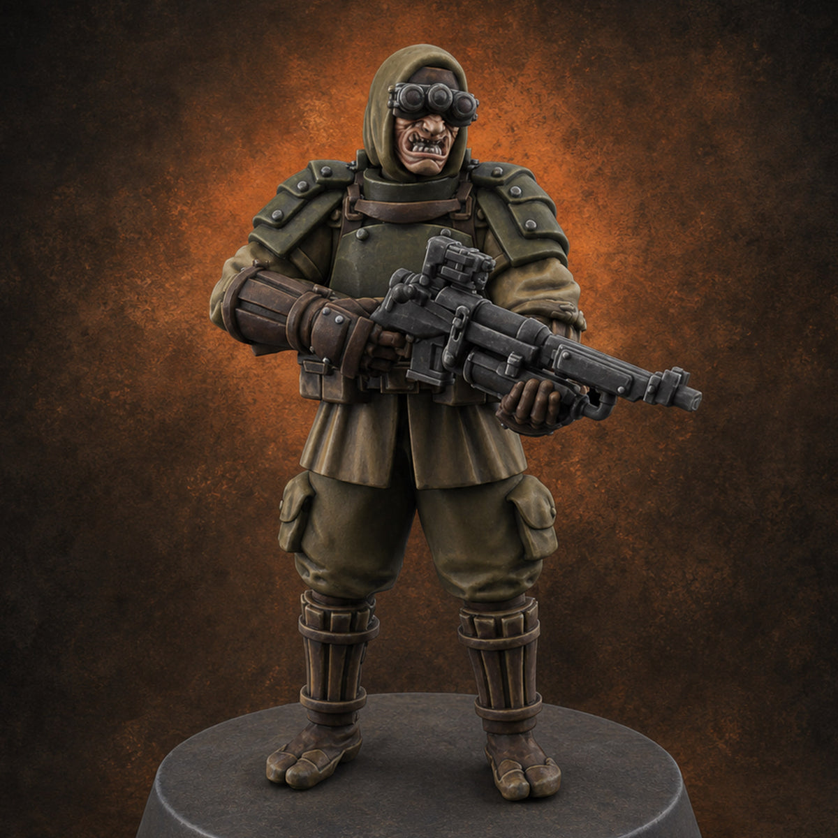 Weird War Japanese Ninja Riflemen C Miniature for Dungeons and Dragons, Pathfinder or other TTRPGs