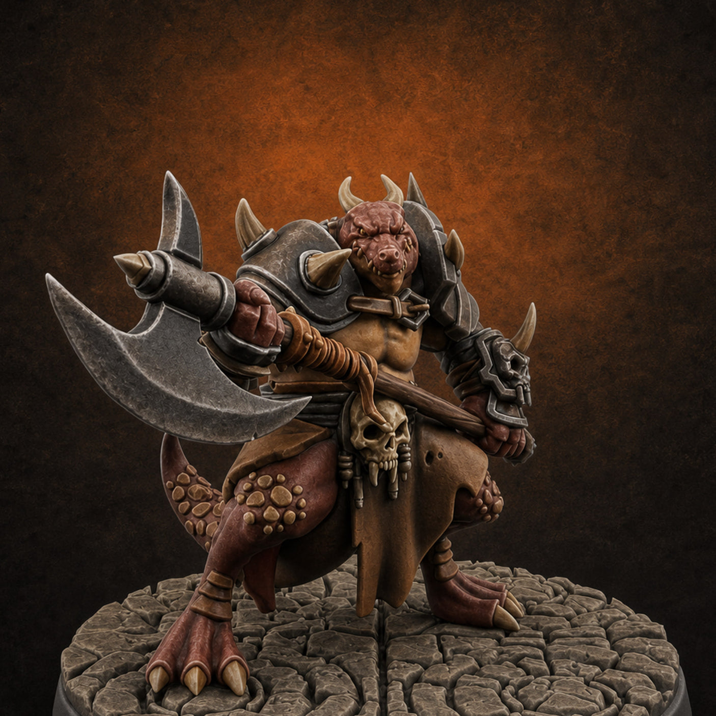 Axe Hauling Kobold Brute B Miniature for Dungeons and Dragons, Pathfinder or other TTRPGs