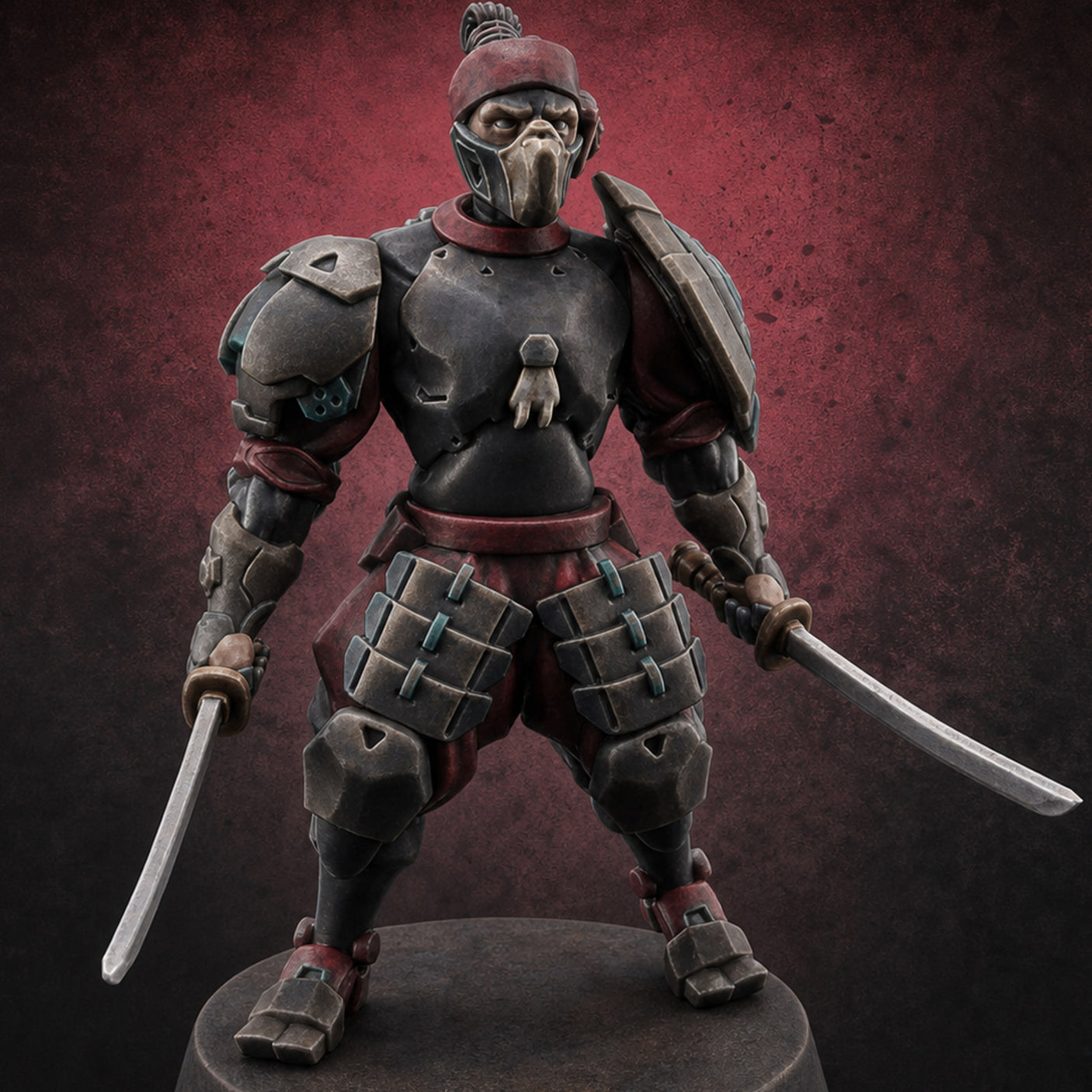 Locked And Loaded Cyber Ninjas C — painted concept preview (miniature supplied unpainted)