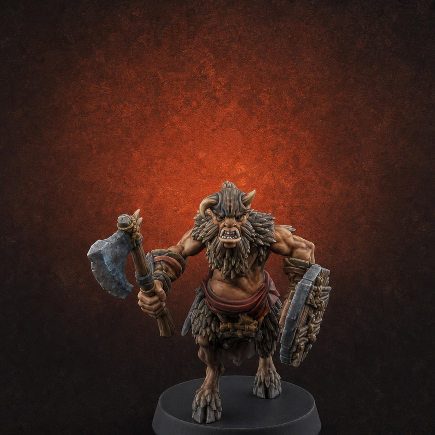 Horn Blowing Rally Satyr Warband B Miniature for Dungeons and Dragons, Pathfinder or other TTRPGs