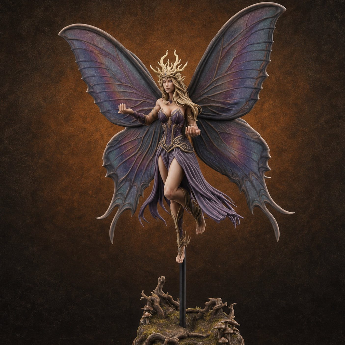 Wings Spread Ascending Pixie — painted concept preview (miniature supplied unpainted)