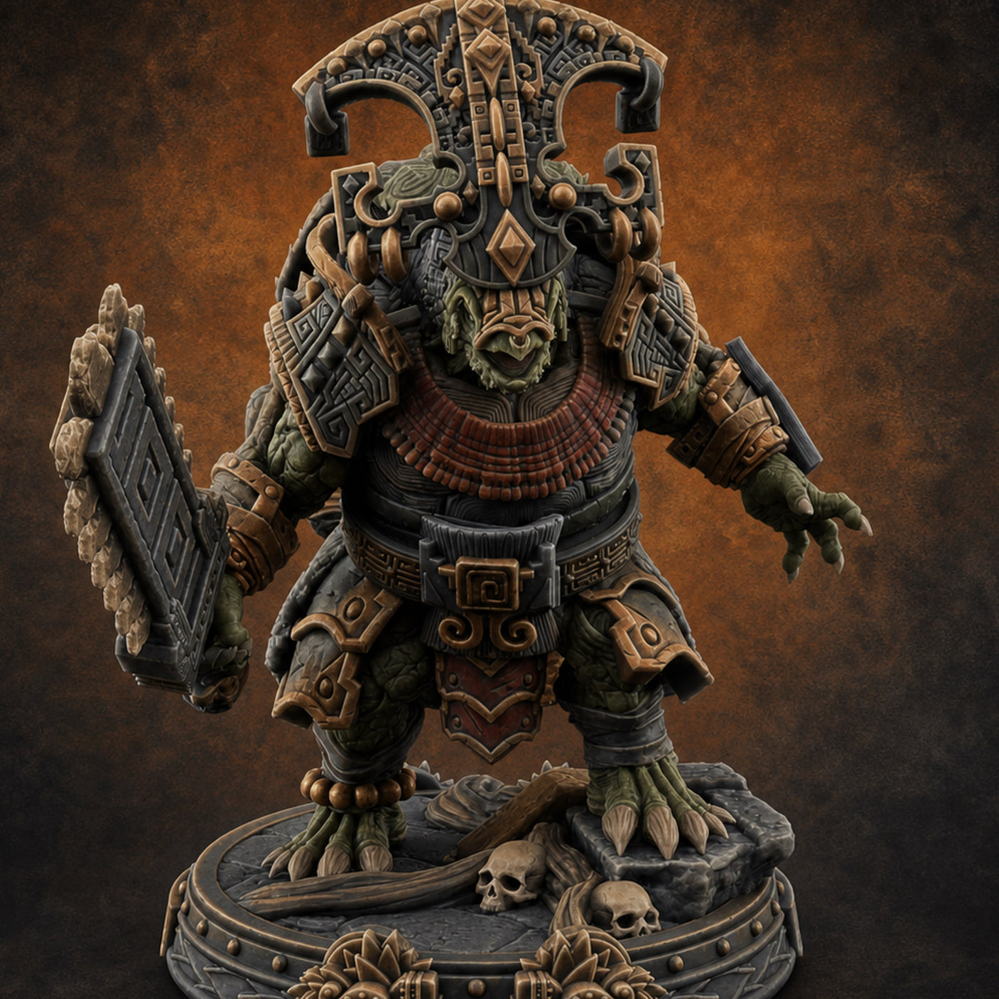 The Skull Shell Tribe J — painted concept preview (miniature supplied unpainted)