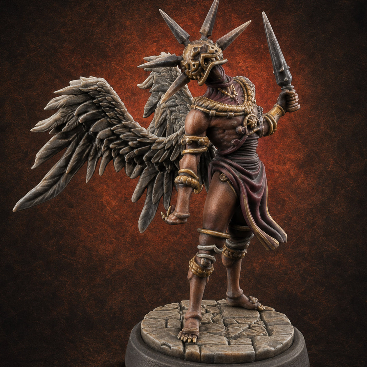 Staff Bearing Angel Priests Miniature for Dungeons and Dragons, Pathfinder or other TTRPGs