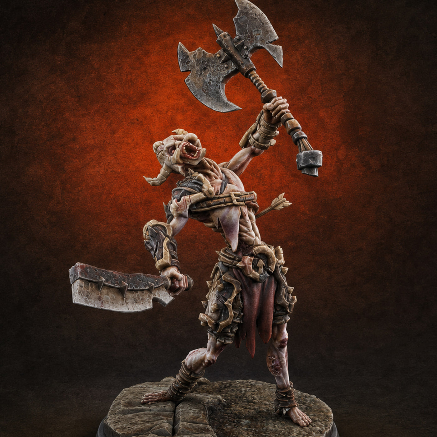 Axes Held High Ghoul Warriors A — painted concept preview (miniature supplied unpainted)