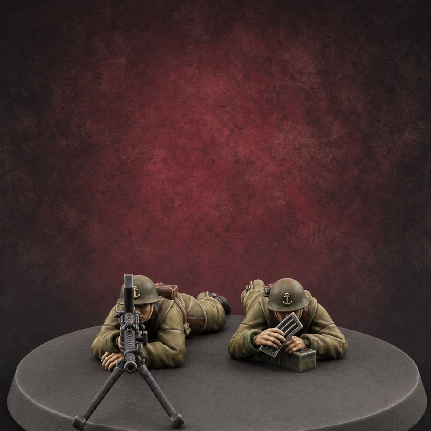 World War 2 Japanese LMG Teams B Miniature for Dungeons and Dragons, Pathfinder or other TTRPGs