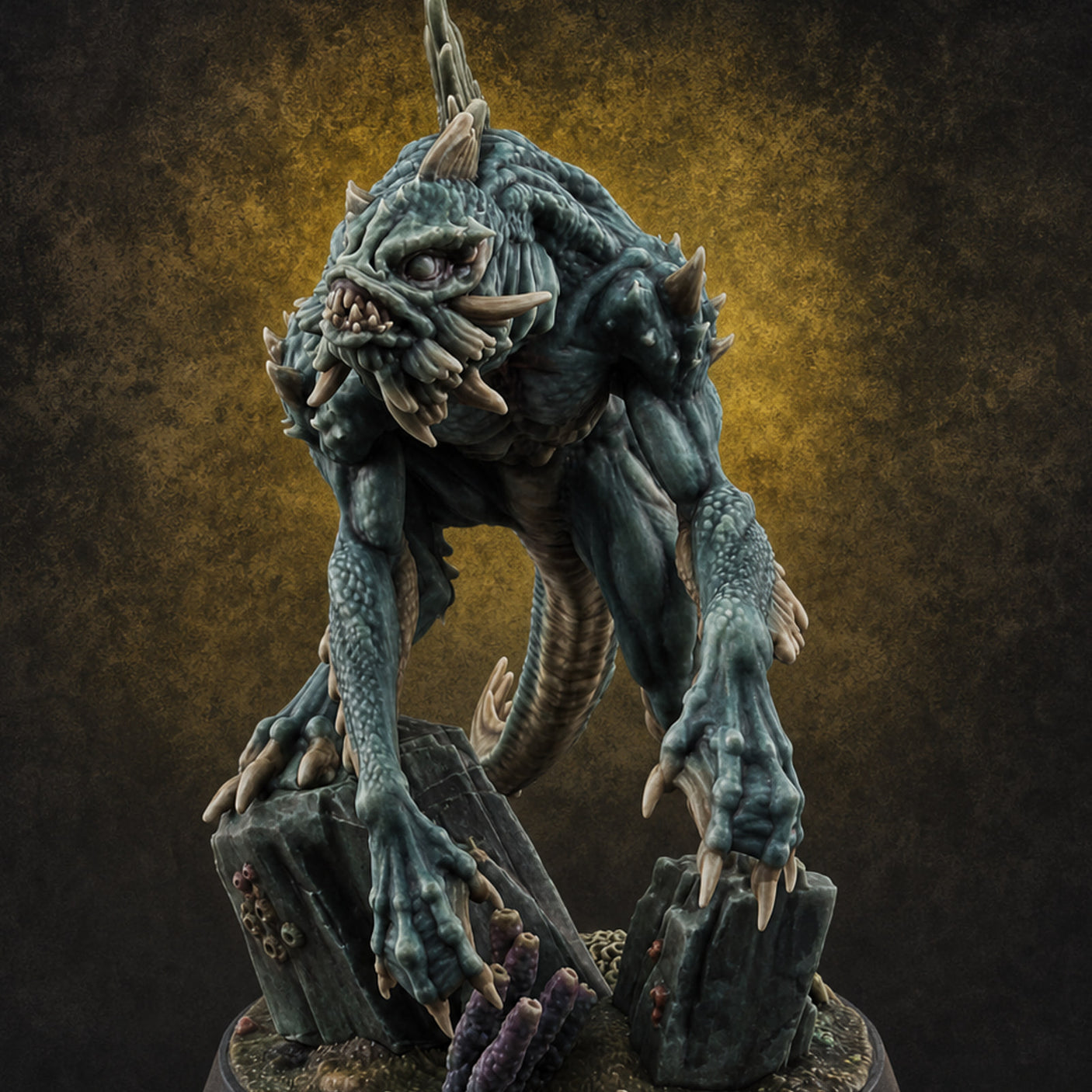 Arms Splayed Howling Deep One Brutes F Miniature for Dungeons and Dragons, Pathfinder or other TTRPGs