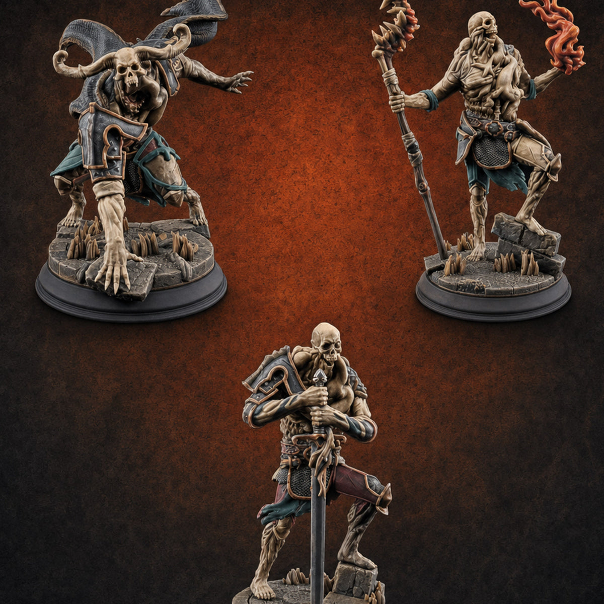 Magic Unfurling Risen Skeletons Miniature for Dungeons and Dragons, Pathfinder or other TTRPGs