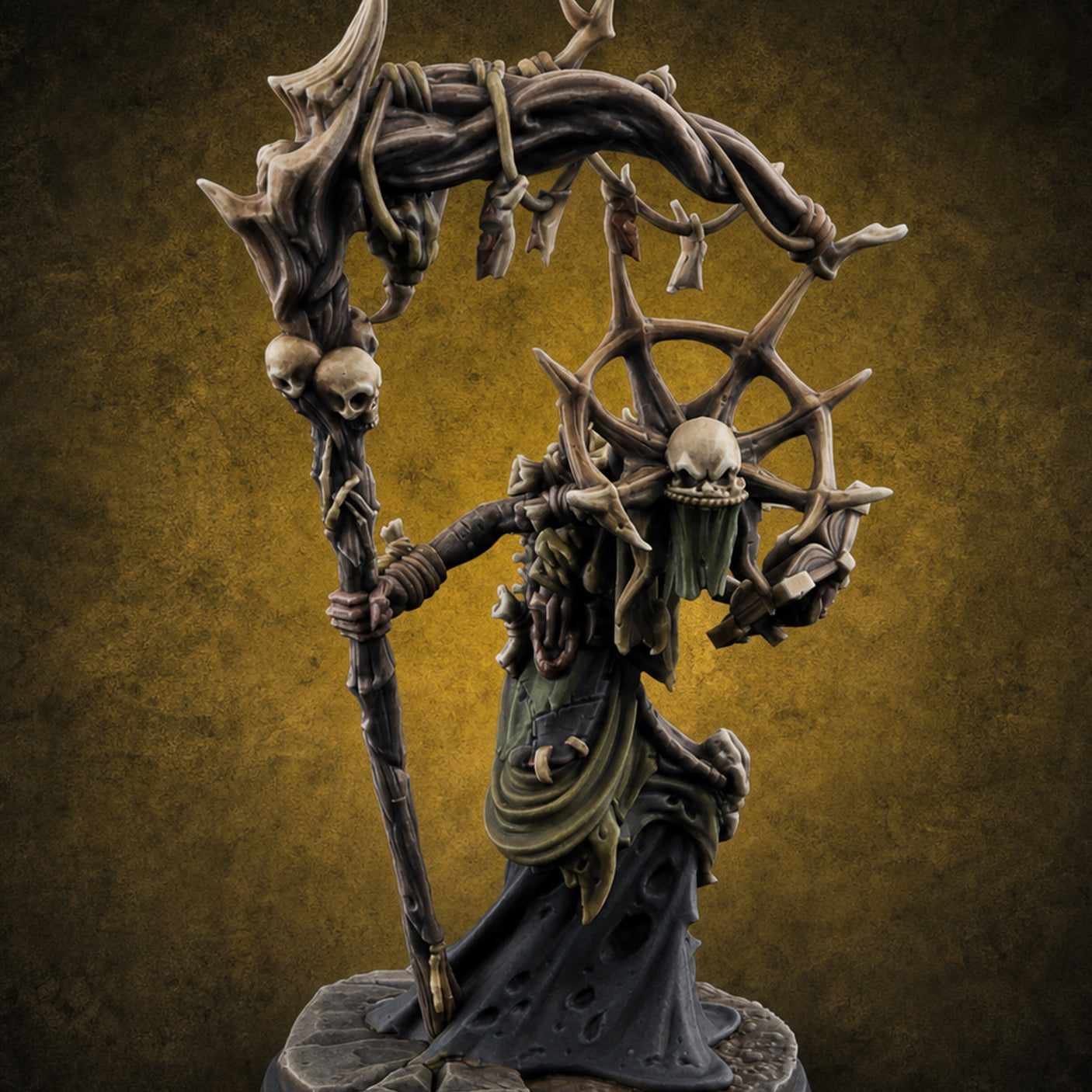 Scythe Wielding Lich — painted concept preview (miniature supplied unpainted)