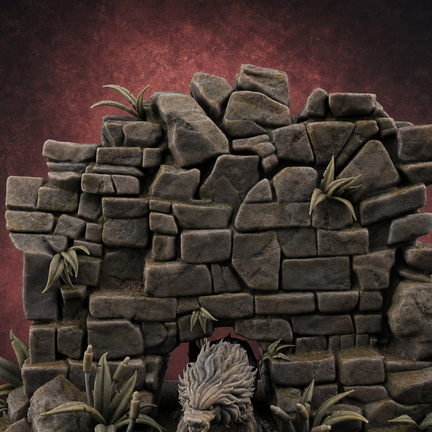 Prowling Ruins Wolf Scout Miniature for Dungeons and Dragons, Pathfinder or other TTRPGs