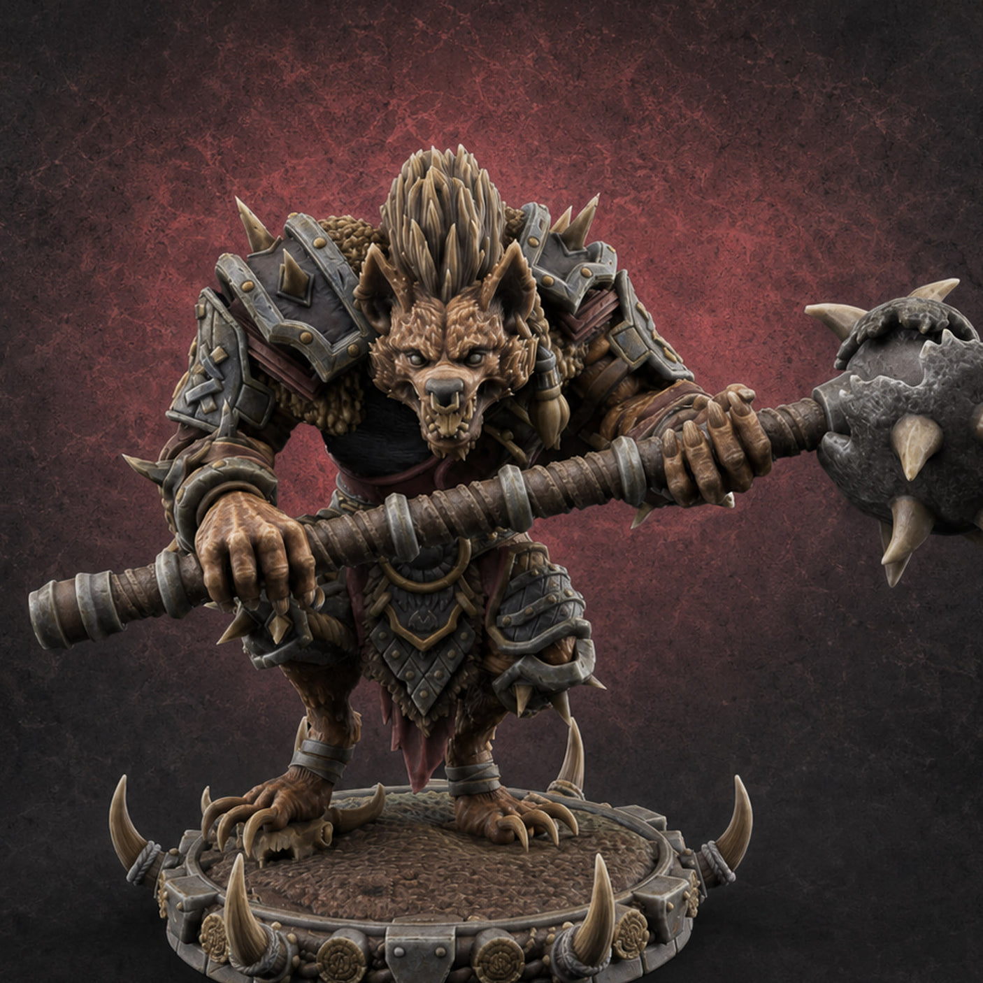 The Bloodhowl Gnolls B — painted concept preview (miniature supplied unpainted)