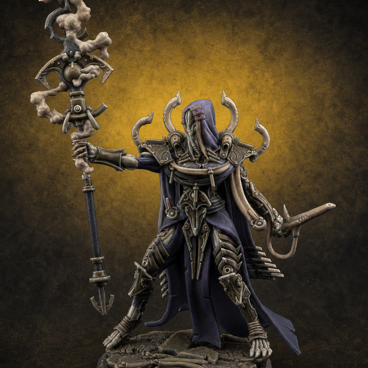 Staff Wielding Corpse Fleet Sorcerer Miniature for Dungeons and Dragons, Pathfinder or other TTRPGs