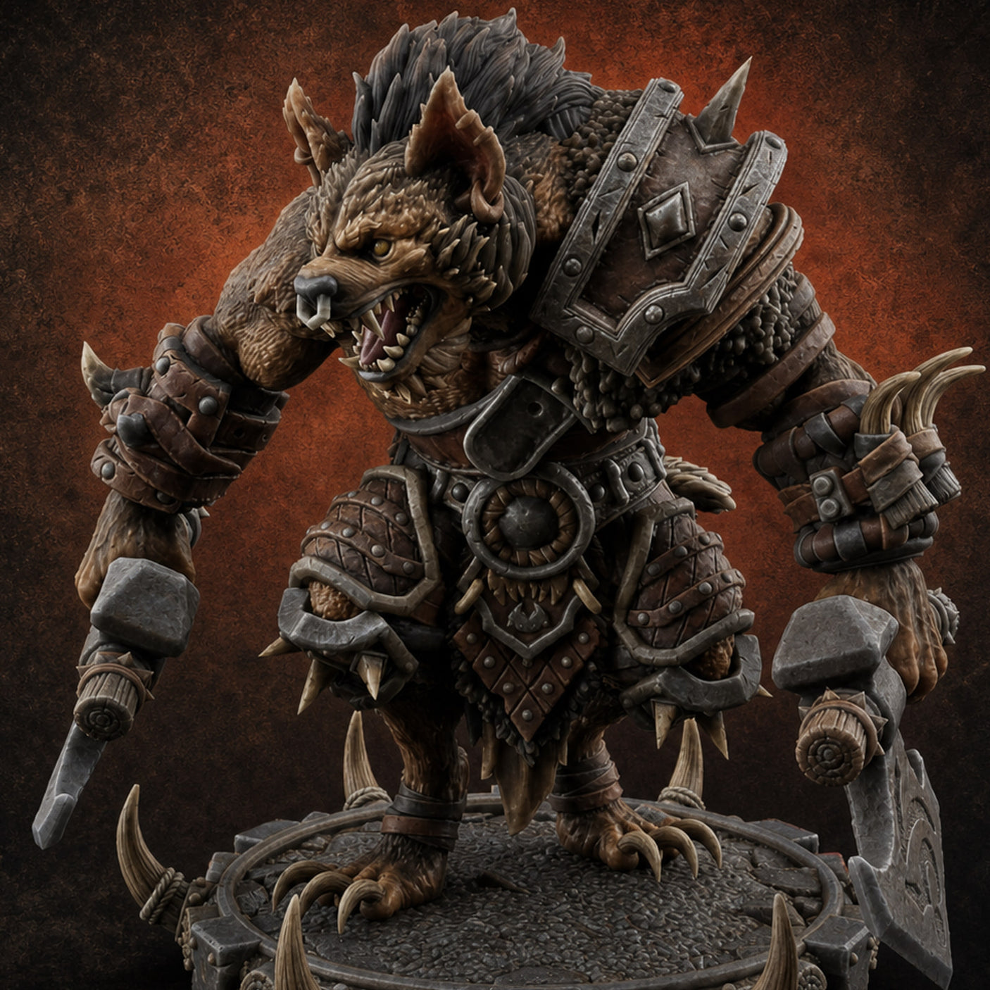 The Bloodhowl Gnolls H — painted concept preview (miniature supplied unpainted)