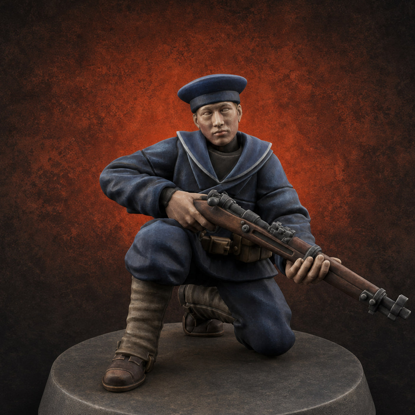 Weird War Japanese Aiming Riflemen C — painted concept preview (miniature supplied unpainted)