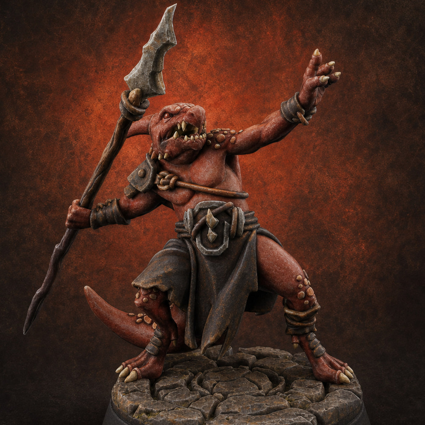 Spear Thrusting Kobold Spear Fighter A Miniature for Dungeons and Dragons, Pathfinder or other TTRPGs