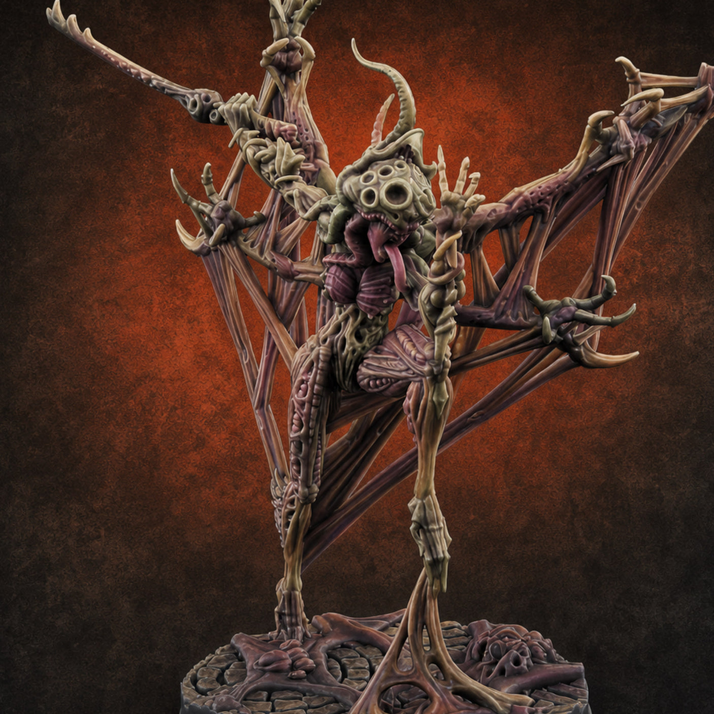 Wings Spread Menacing Phase Spider Matriarch — painted concept preview (miniature supplied unpainted)