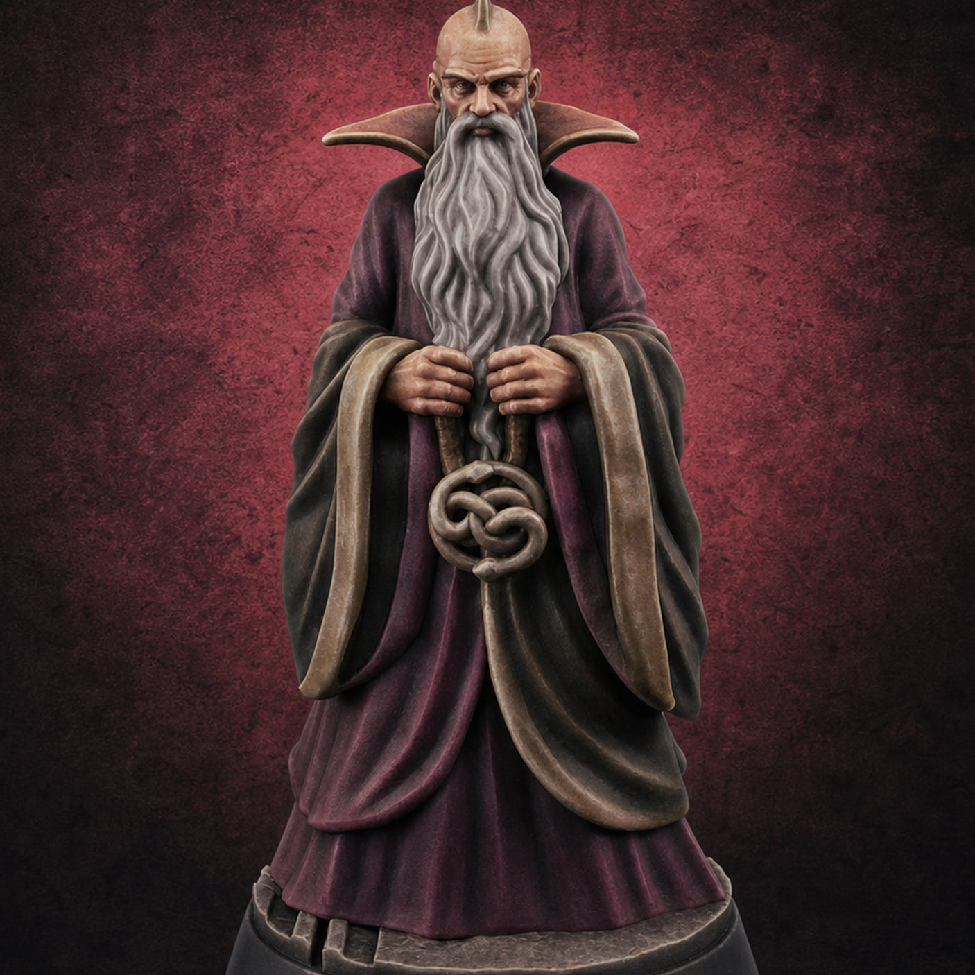 Broad-Shouldered Contemplative Wizard Miniature for Dungeons and Dragons, Pathfinder or other TTRPGs