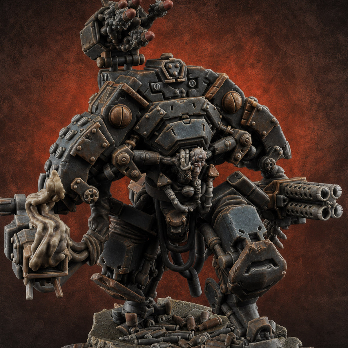 Junkyard Stomping Necrolinked Mech A Miniature for Dungeons and Dragons, Pathfinder or other TTRPGs