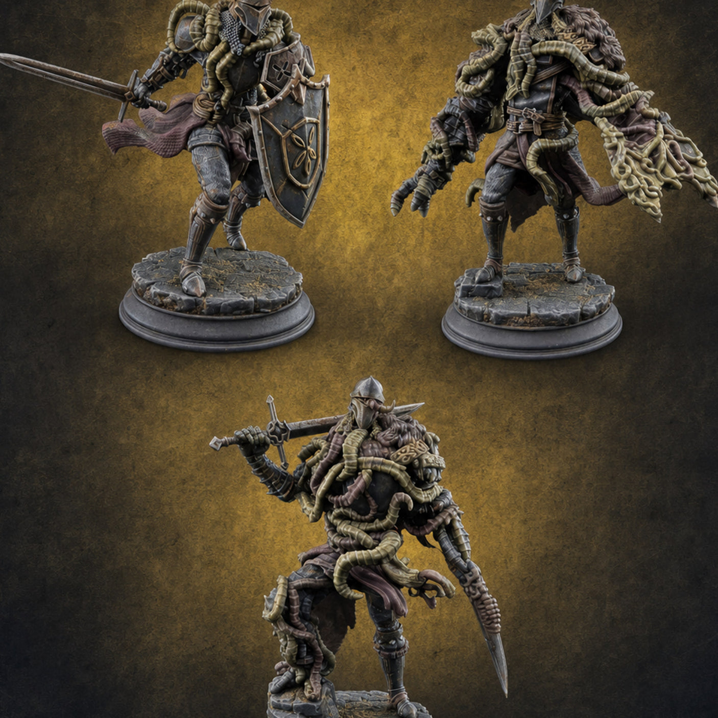 Tentacles Consuming Blight Knights — painted concept preview (miniature supplied unpainted)