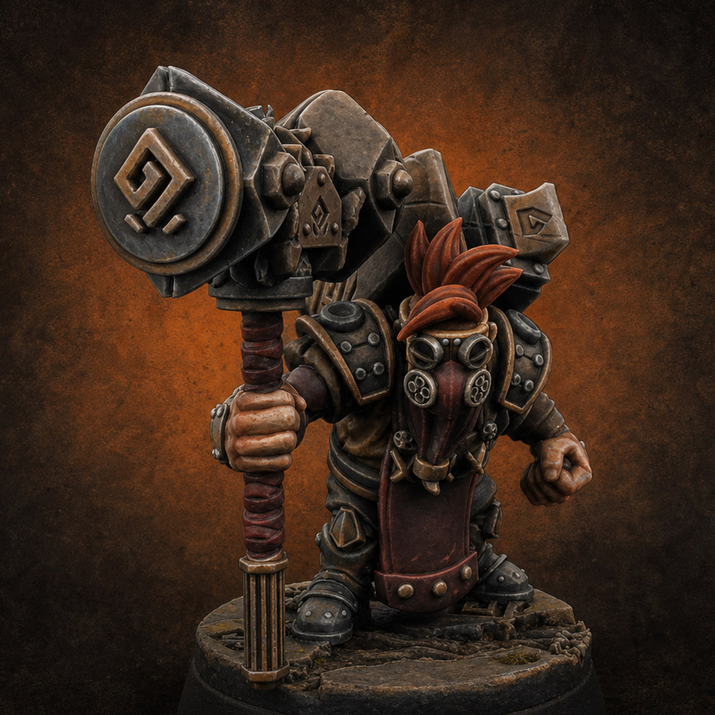 Smoke Venting Dwarf Gadgeteer B Miniature for Dungeons and Dragons, Pathfinder or other TTRPGs